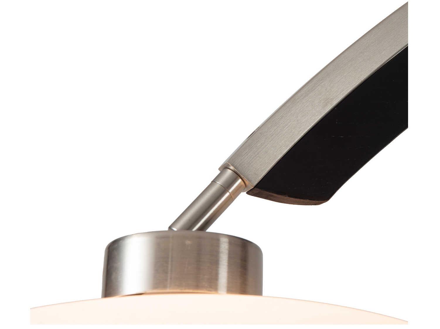 Nova Historical Re-Issue Vaulted Satin Nickel Espresso White Lucite Brass Floor Lamp