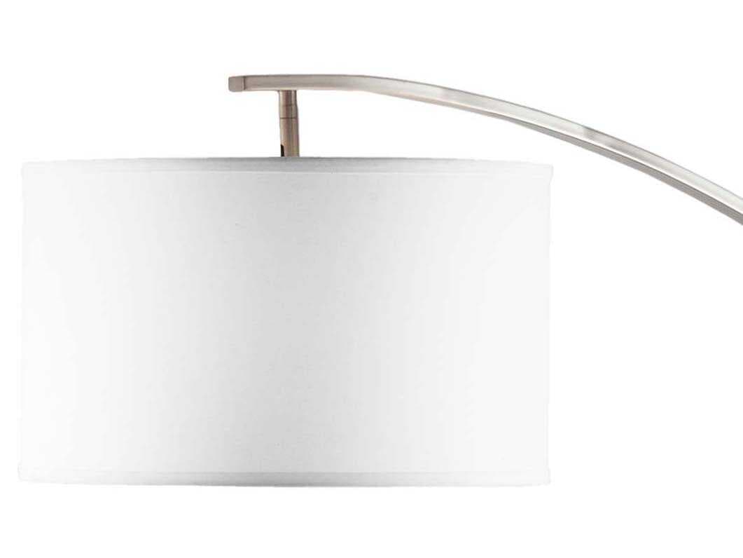 Nova Plimpton Espresso Brushed Nickel White Linen Brown Floor Lamp