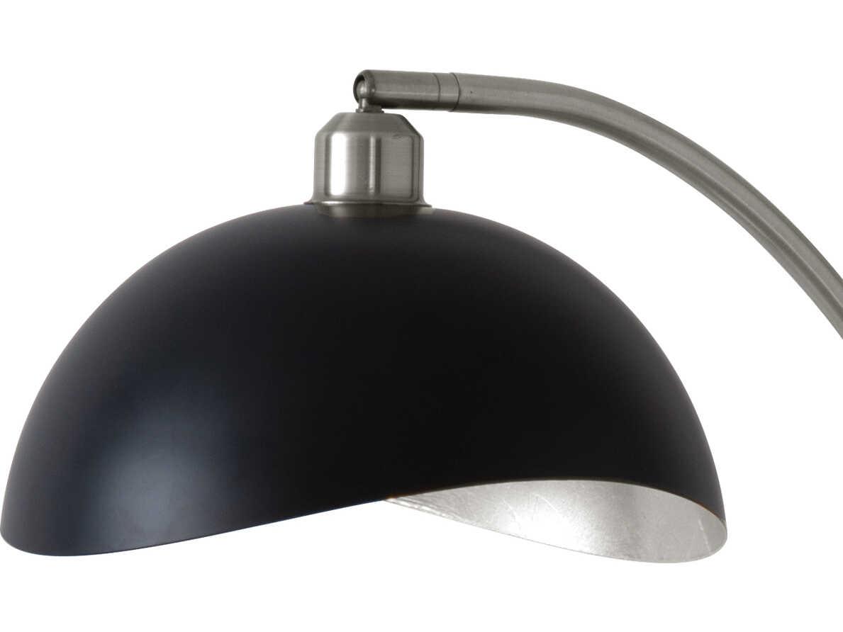 Nova Luna Bella Matte Black Silver Leaf Steel Floor Lamp