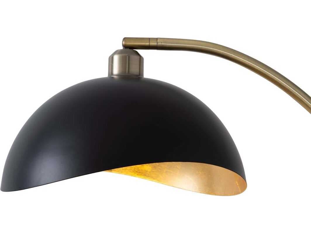 Nova Luna Bella Weathered Brass Black Steel Gold Floor Lamp