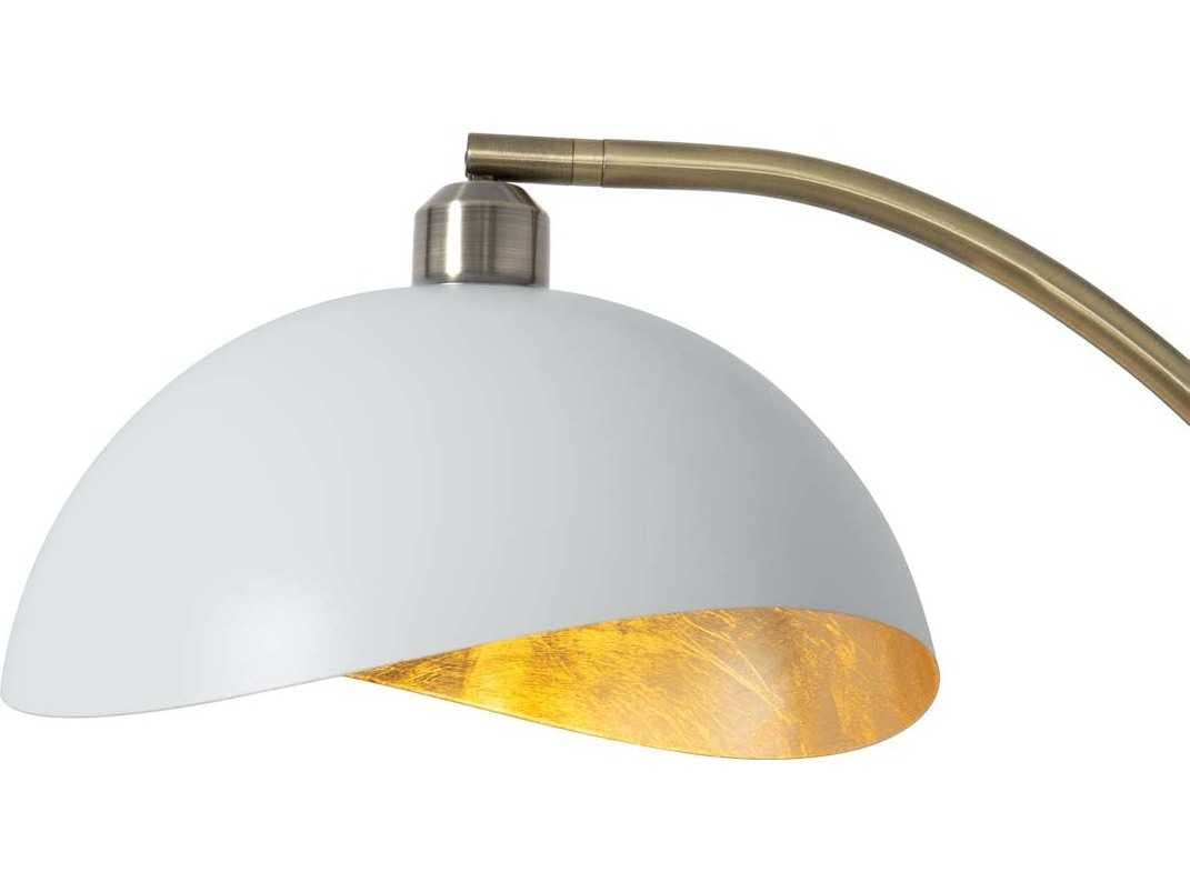 Nova Luna Bella Weathered Brass White Steel Gold Floor Lamp