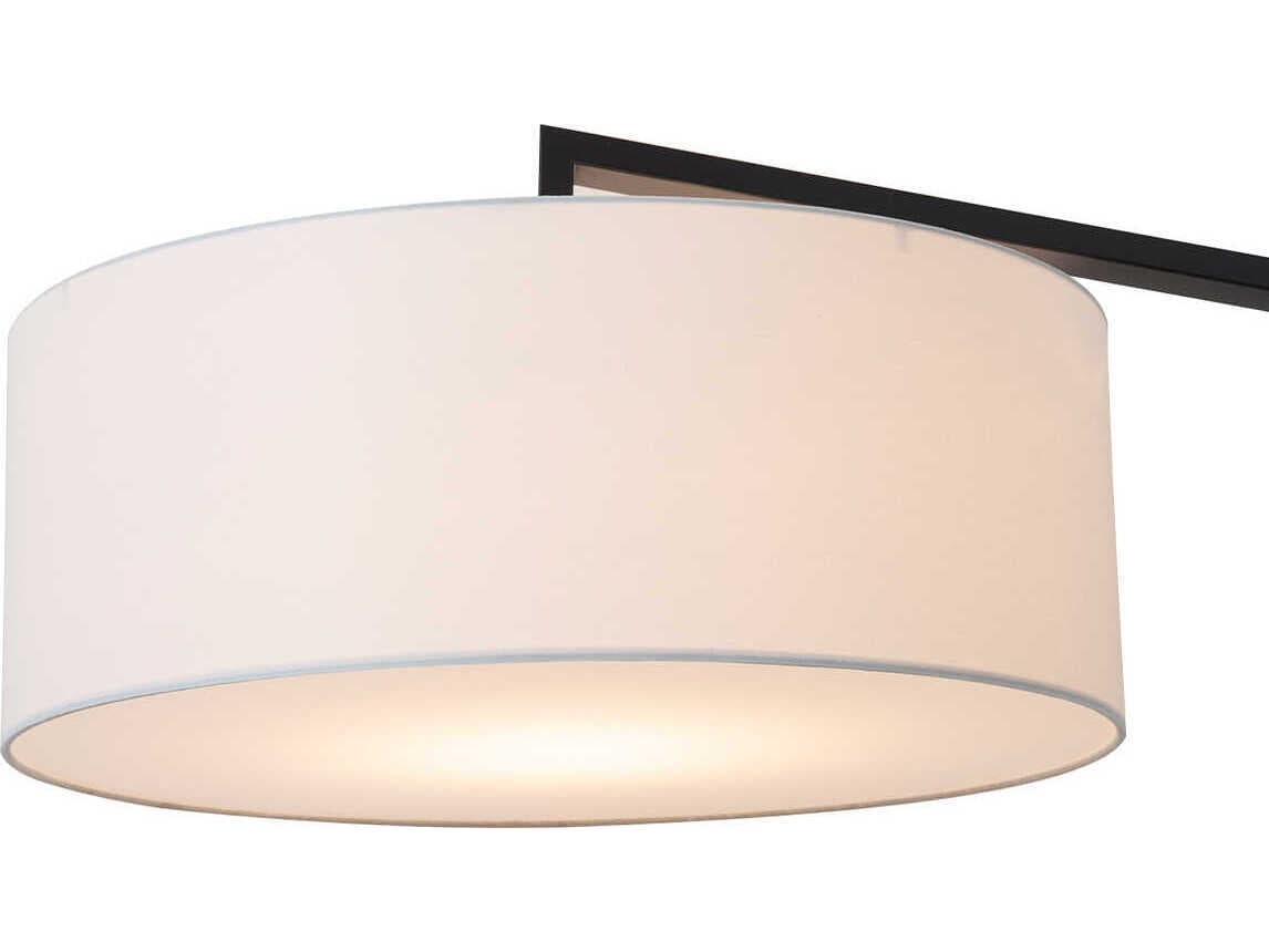 Nova Stretch Black Dark Brown White Linen Floor Lamp