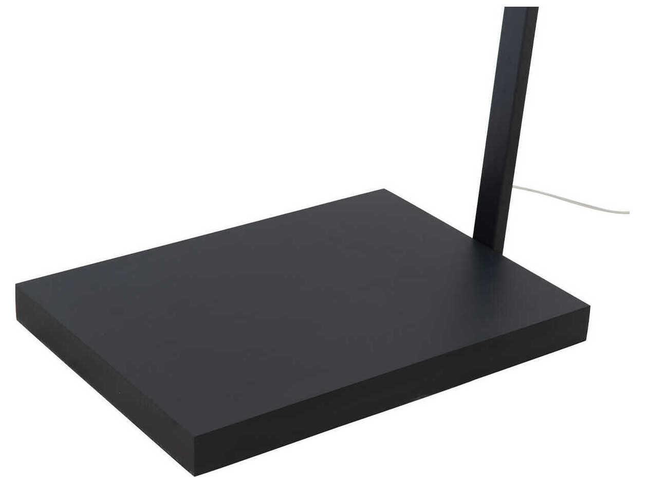 Nova Stretch Black Dark Brown White Linen Floor Lamp