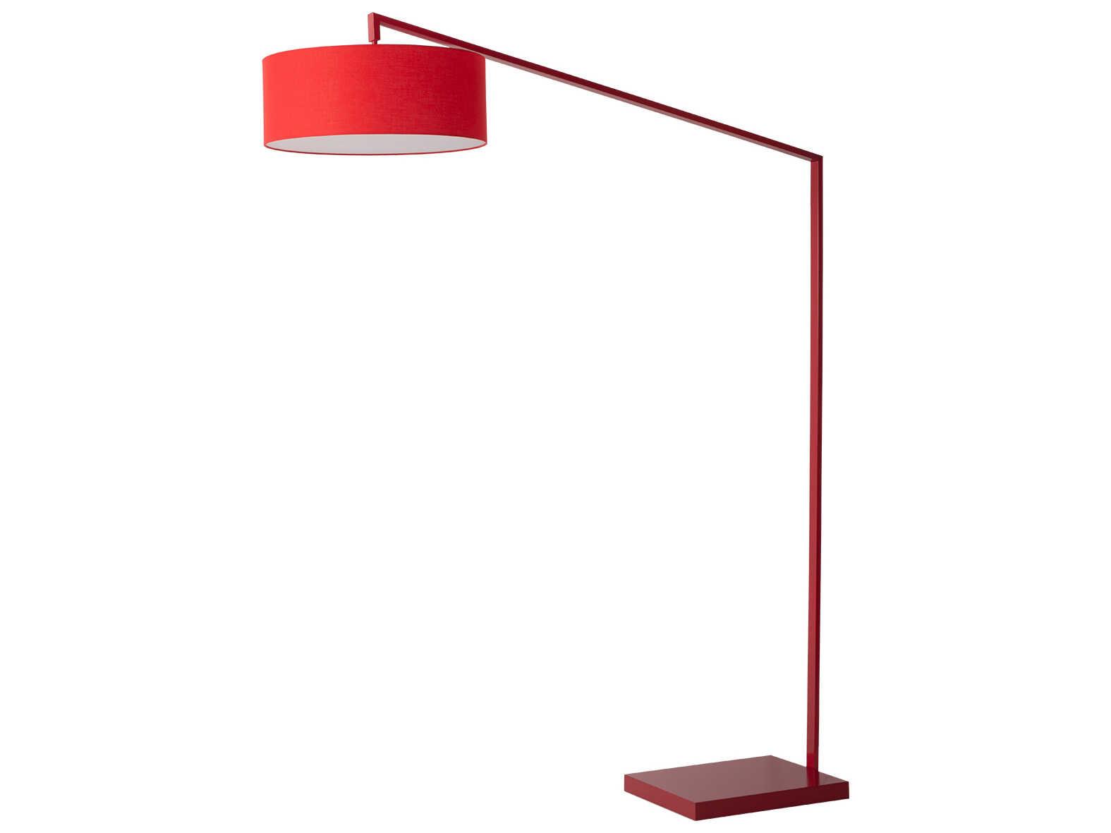 Nova Stretch Red Linen Floor Lamp