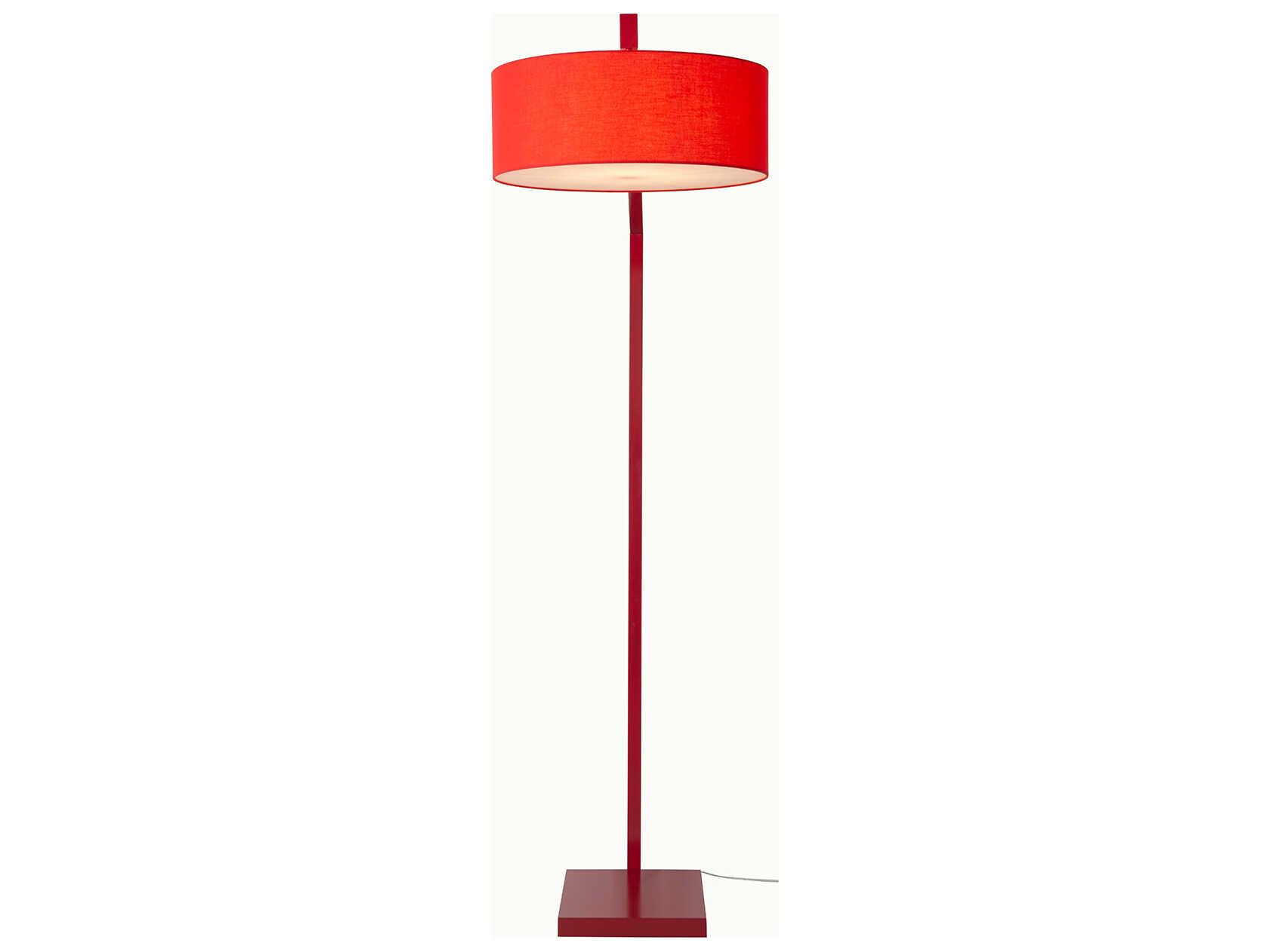 Nova Stretch Red Linen Floor Lamp