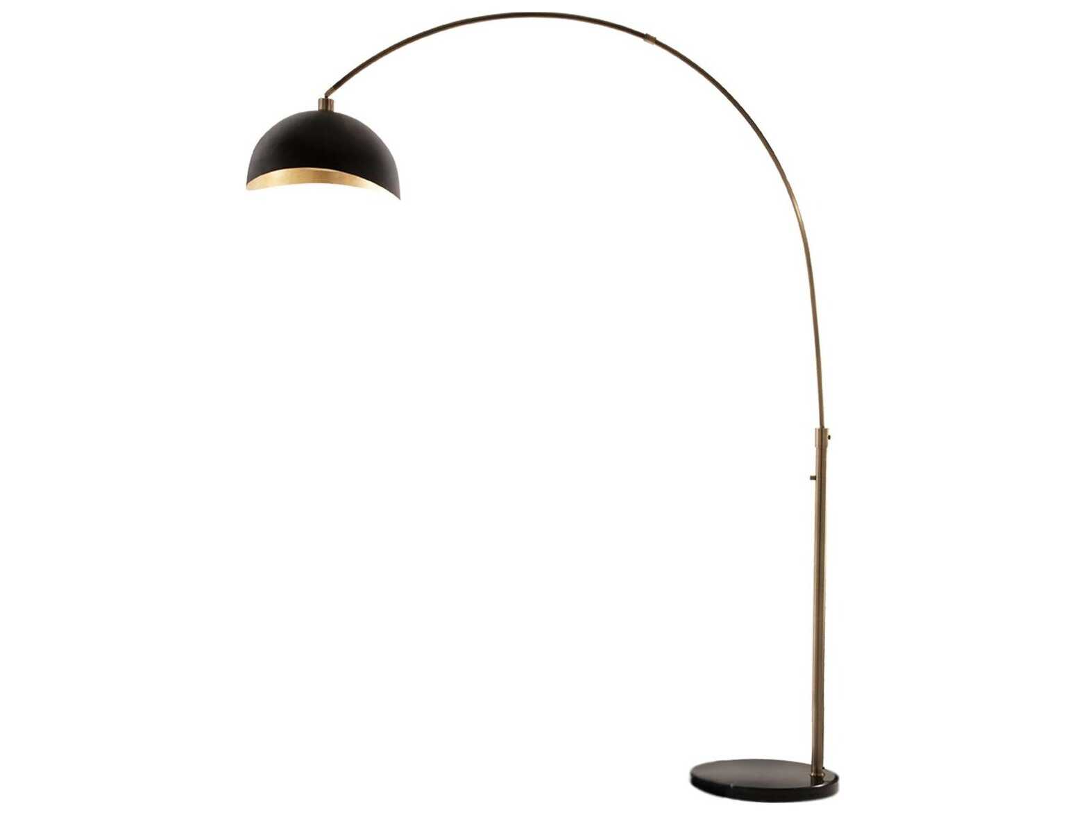 Nova Luna Bella Weathered Brass Black Steel Floor Lamp