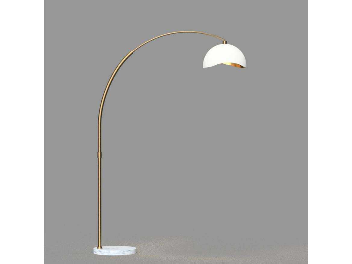 Nova Luna Bella Weathered Brass White Steel Floor Lamp