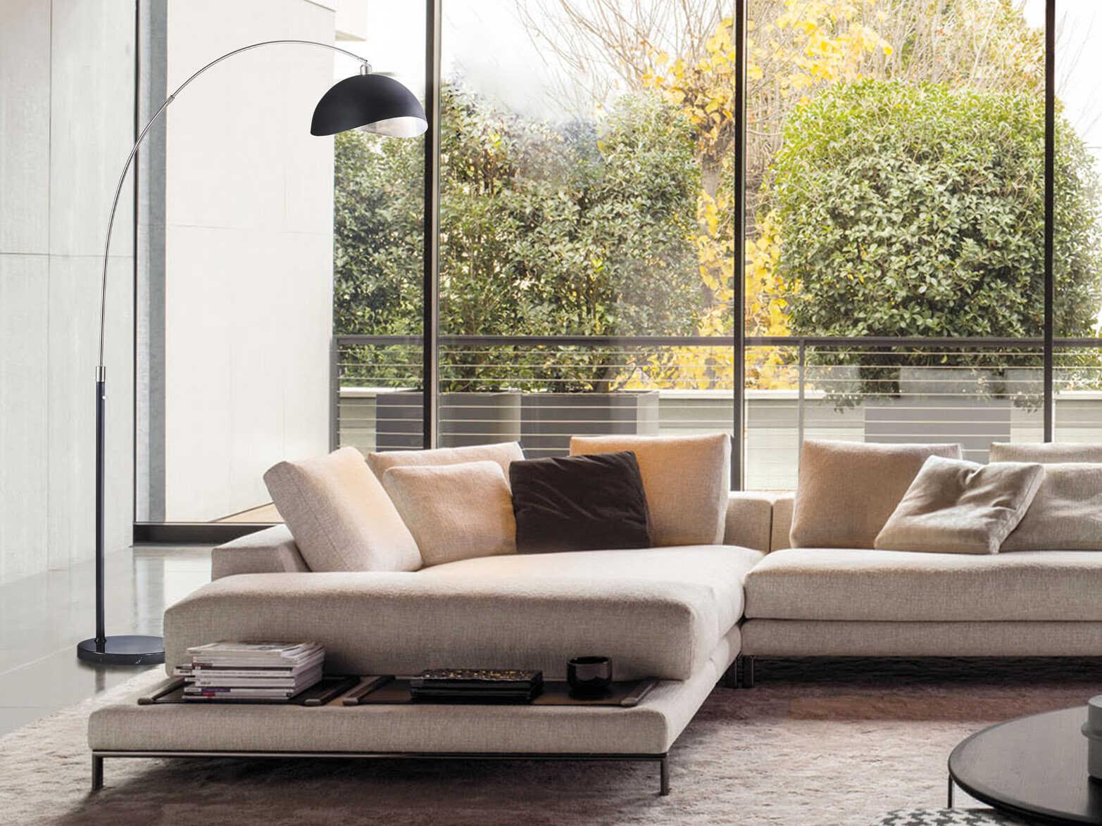 Nova Luna Bella Antique Nickel Brushed Steel Floor Lamp