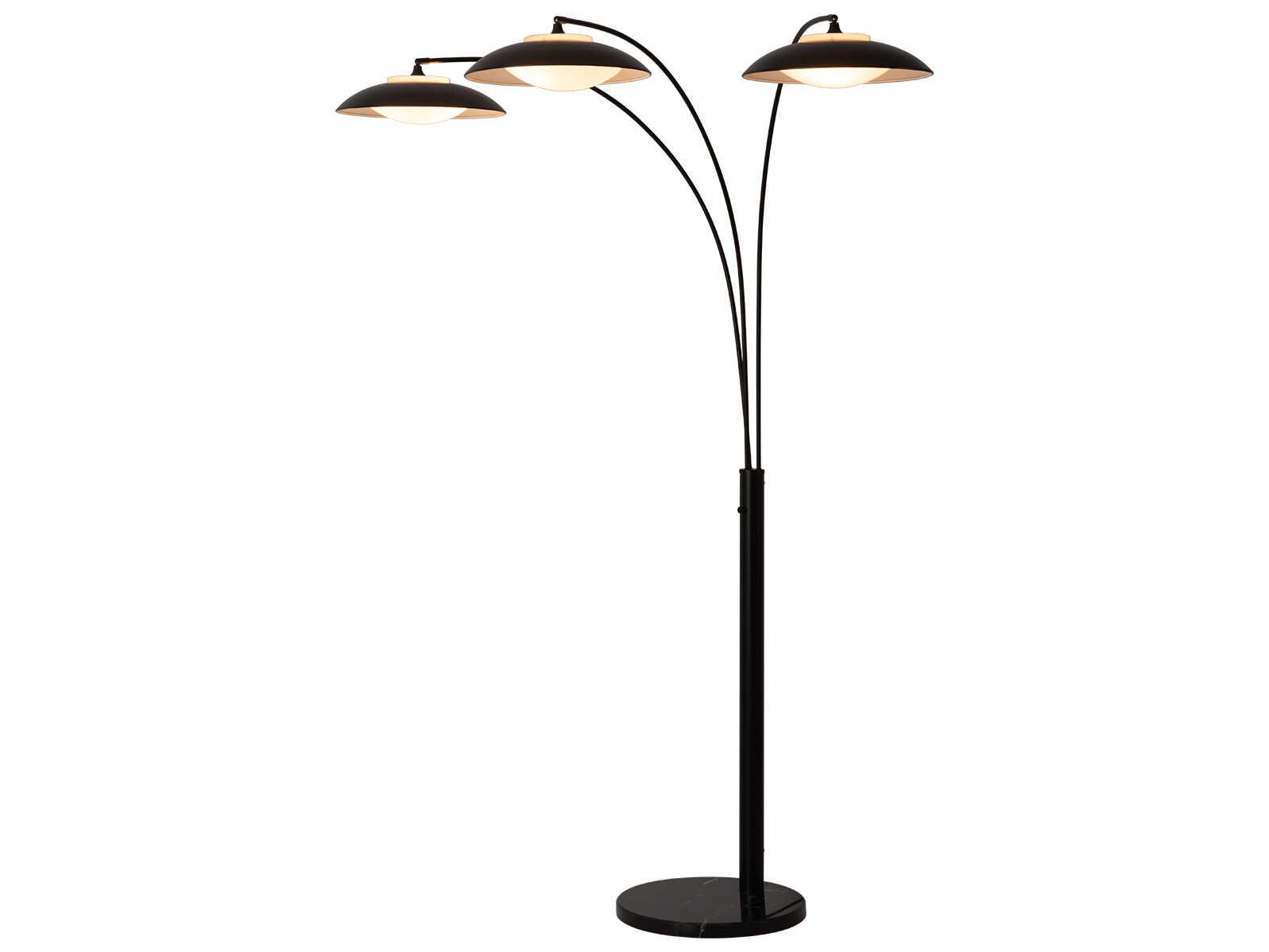 Nova Saucer Matte Black Steel Floor Lamp