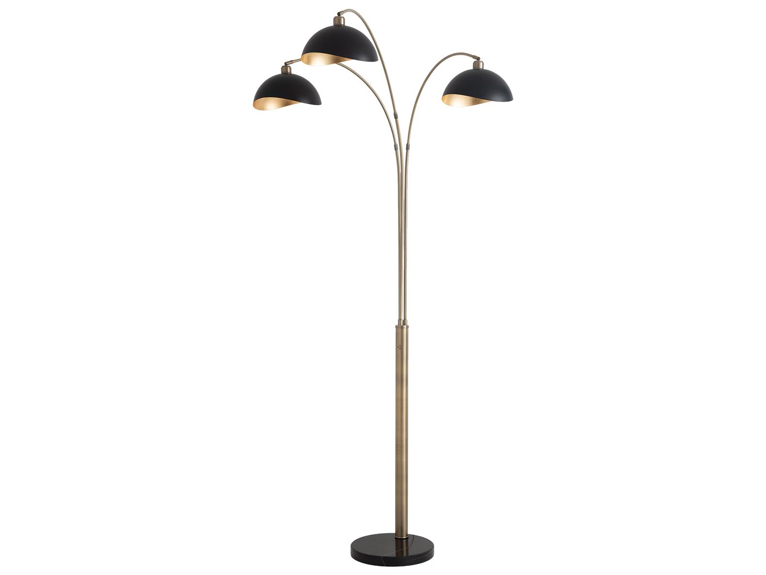 Nova Luna Bella Weathered Brass Black Floor Lamp