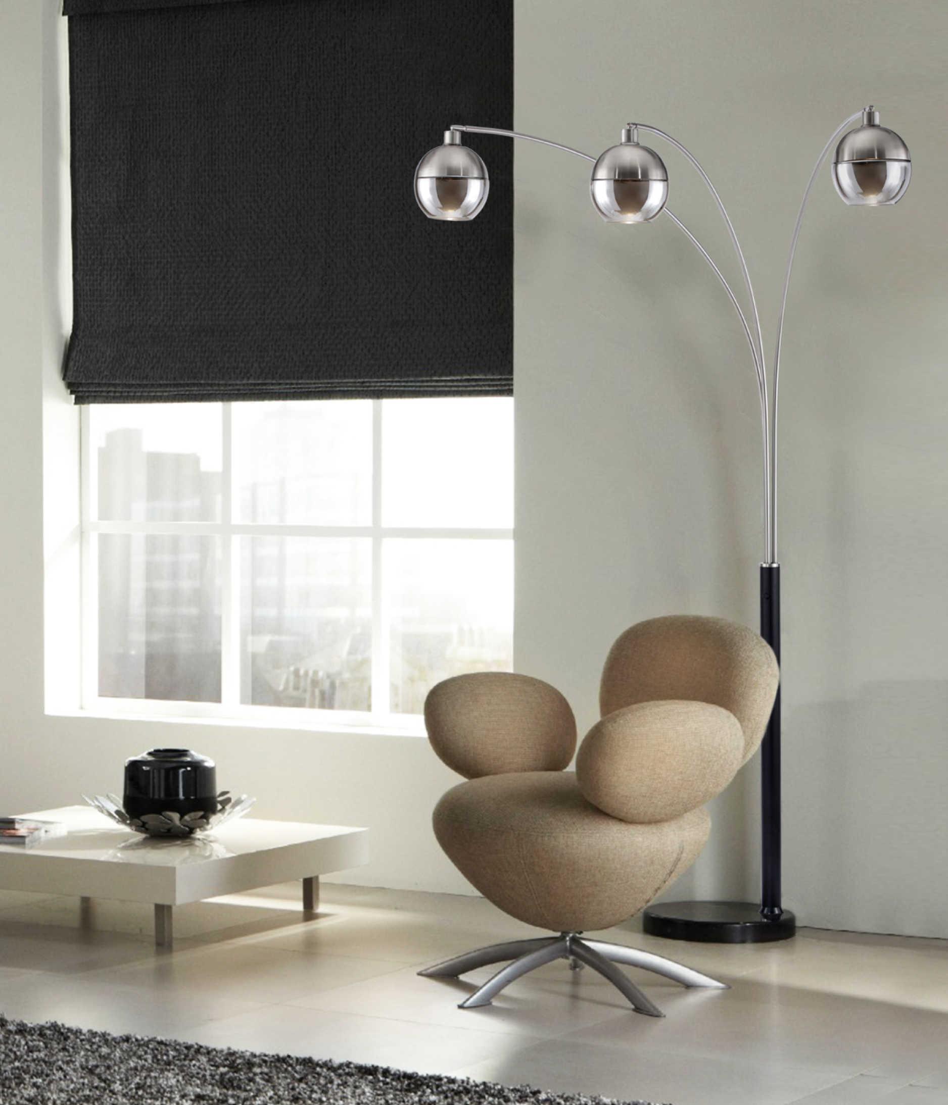 Nova Orson Brushed Nickel Black Floor Lamp