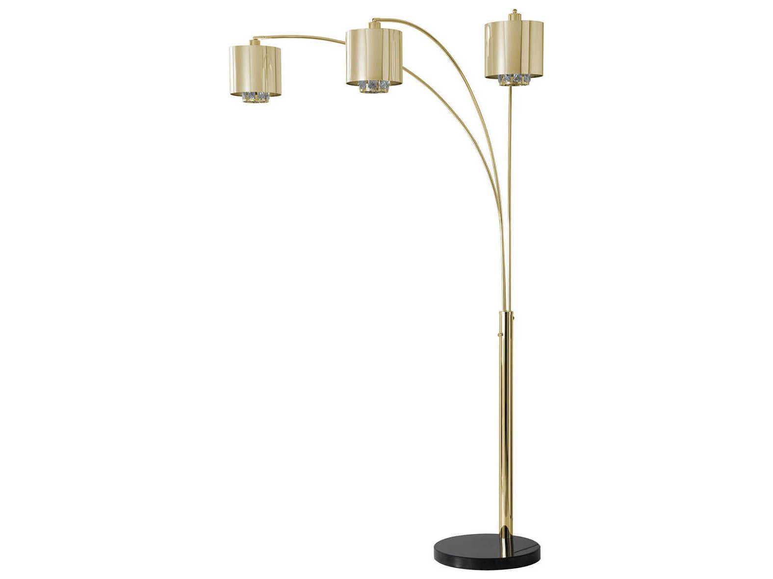 Nova Marilyn Weathered Brass Crystal Floor Lamp