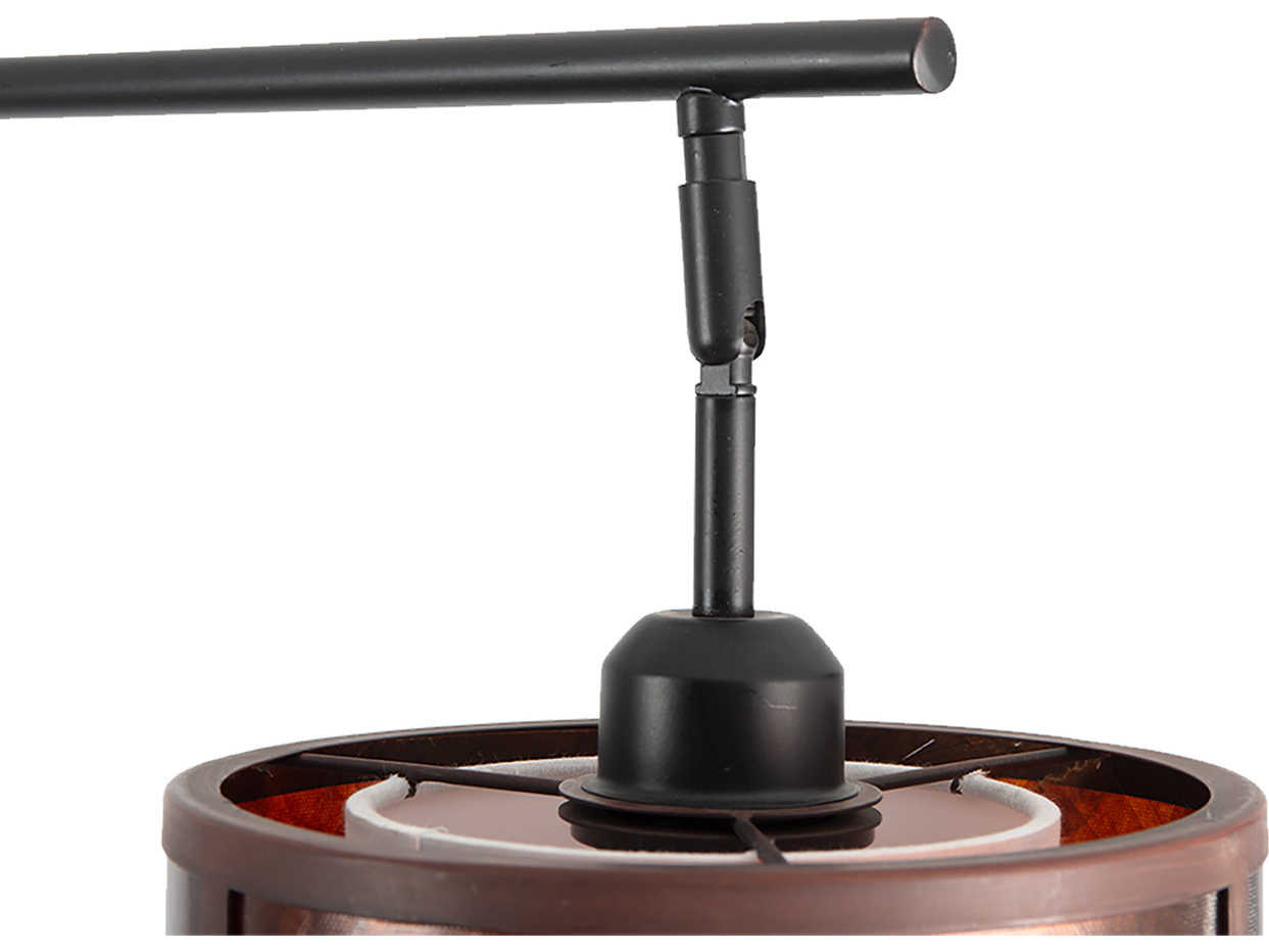 Nova Layered Gunmetal Matte Black Amber Mica Nickel Floor Lamp