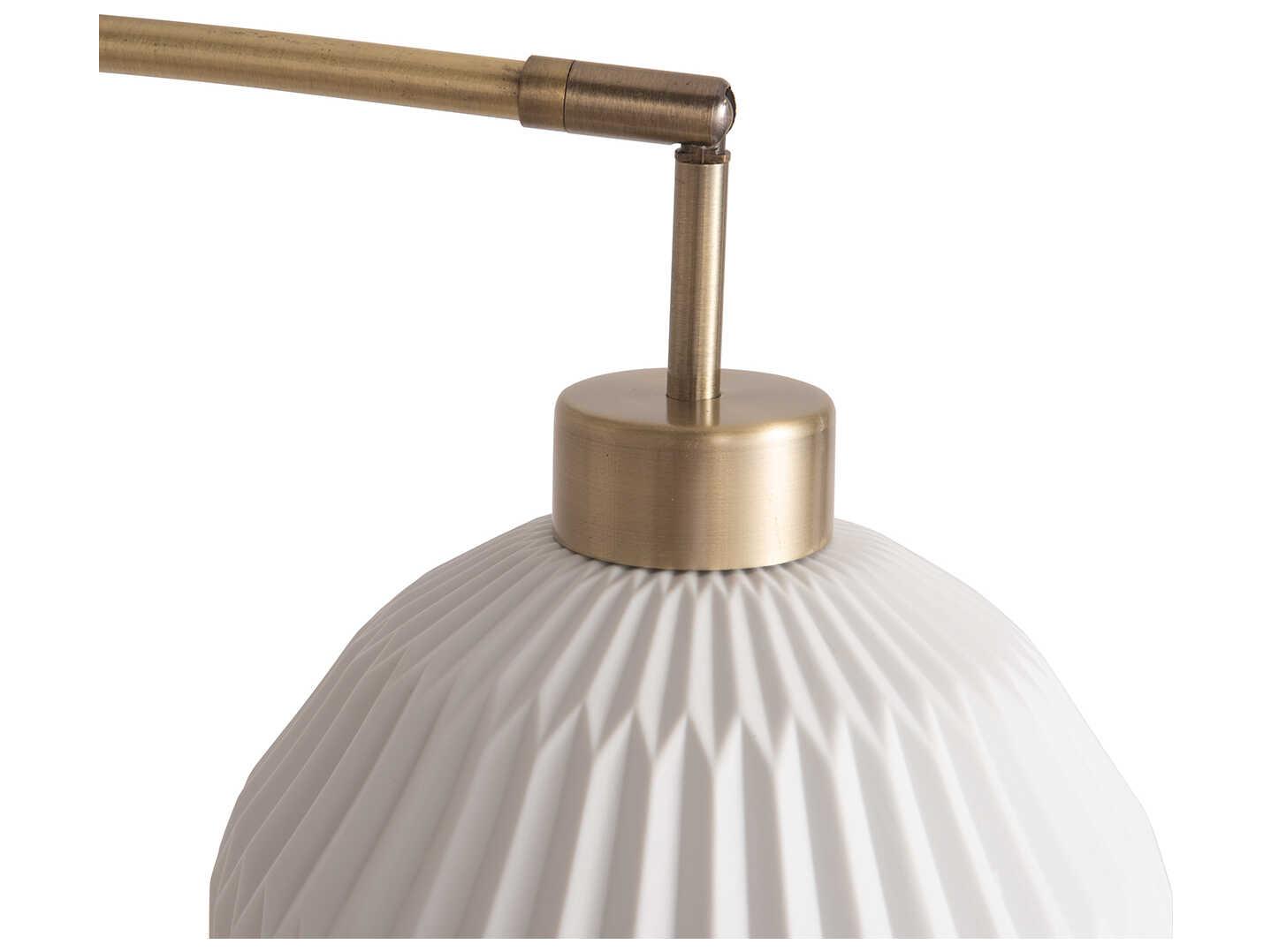 Nova Bone Porcelain Moraga Weathered Brass White Floor Lamp