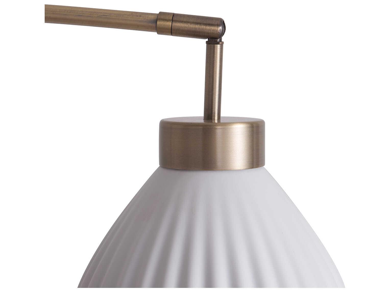 Nova Bone Porcelain Santa Clara Weathered Brass Walnut White Floor Lamp