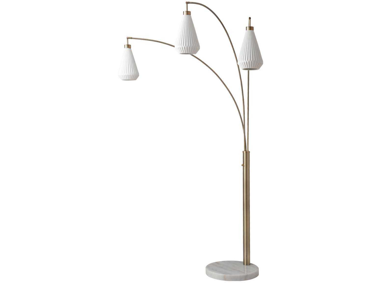 Nova Bone Porcelain Concord Matte Black White Brass Floor Lamp