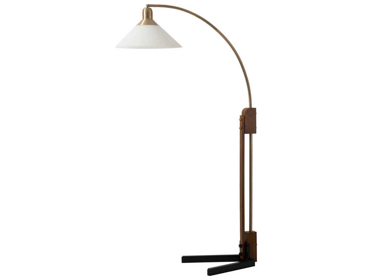 Nova Historical Re-Issue Melmar Weathered Brass White Lucite Floor Lamp
