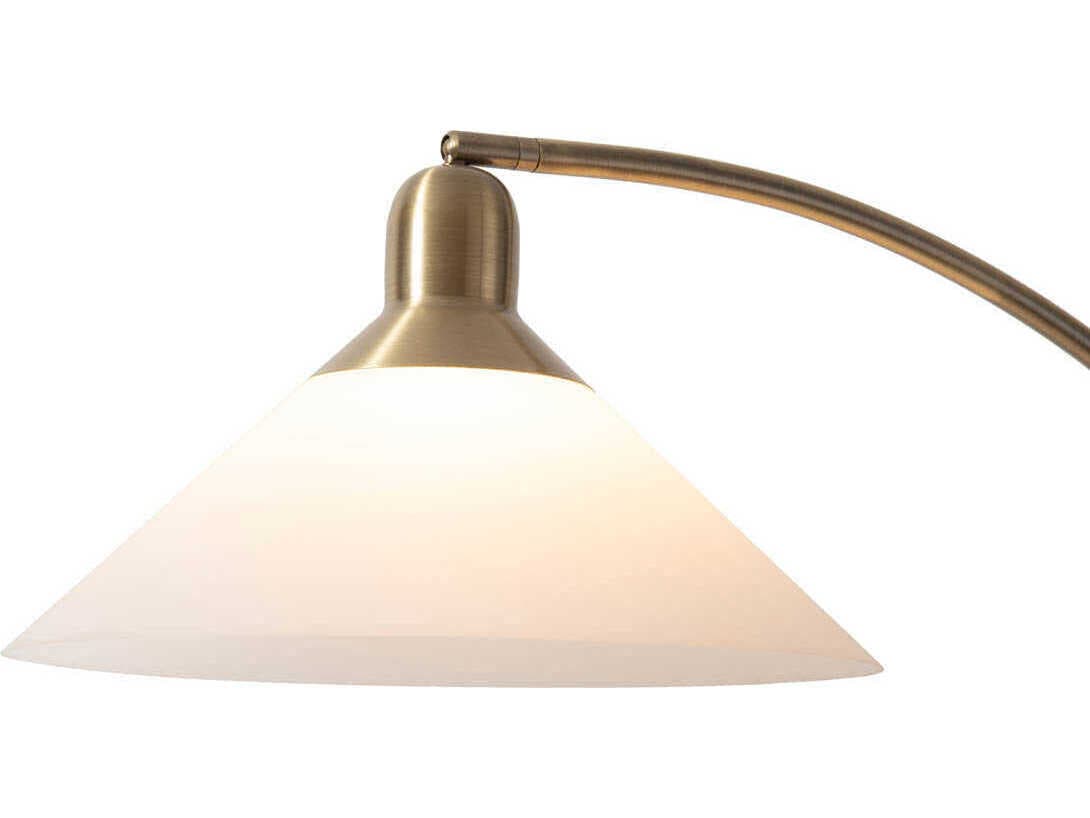 Nova Historical Re-Issue Melmar Weathered Brass White Lucite Floor Lamp