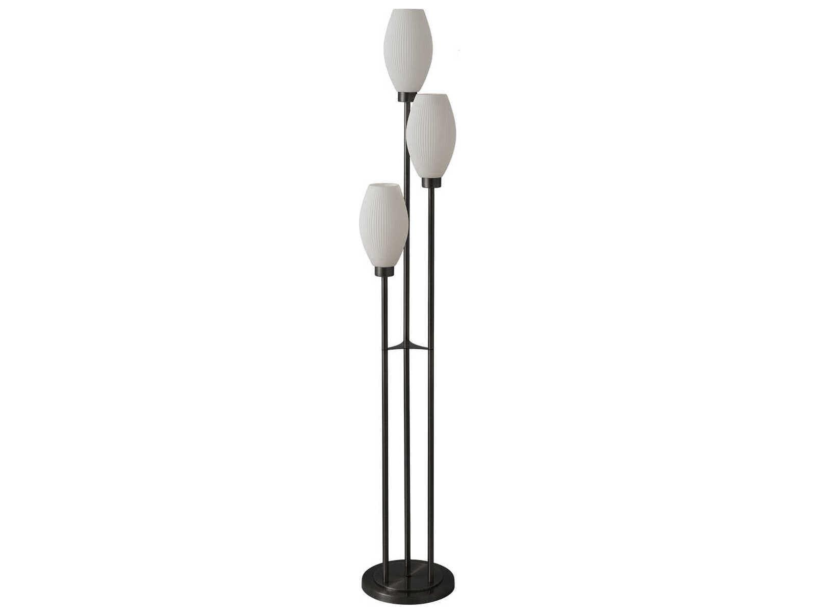 Nova Willows White Matte Black Floor Lamp