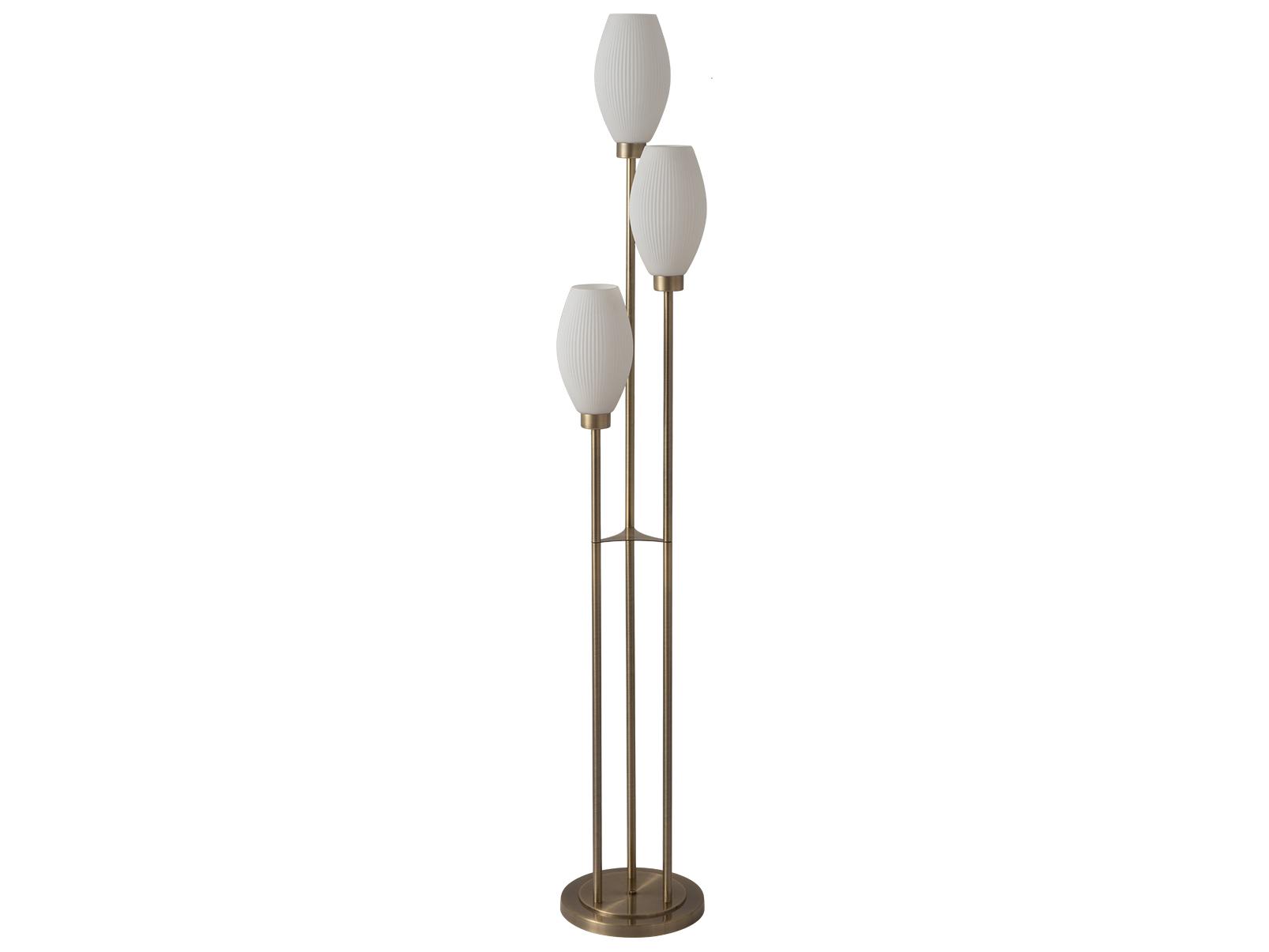 Nova Willows White Weathered Brass Floor Lamp
