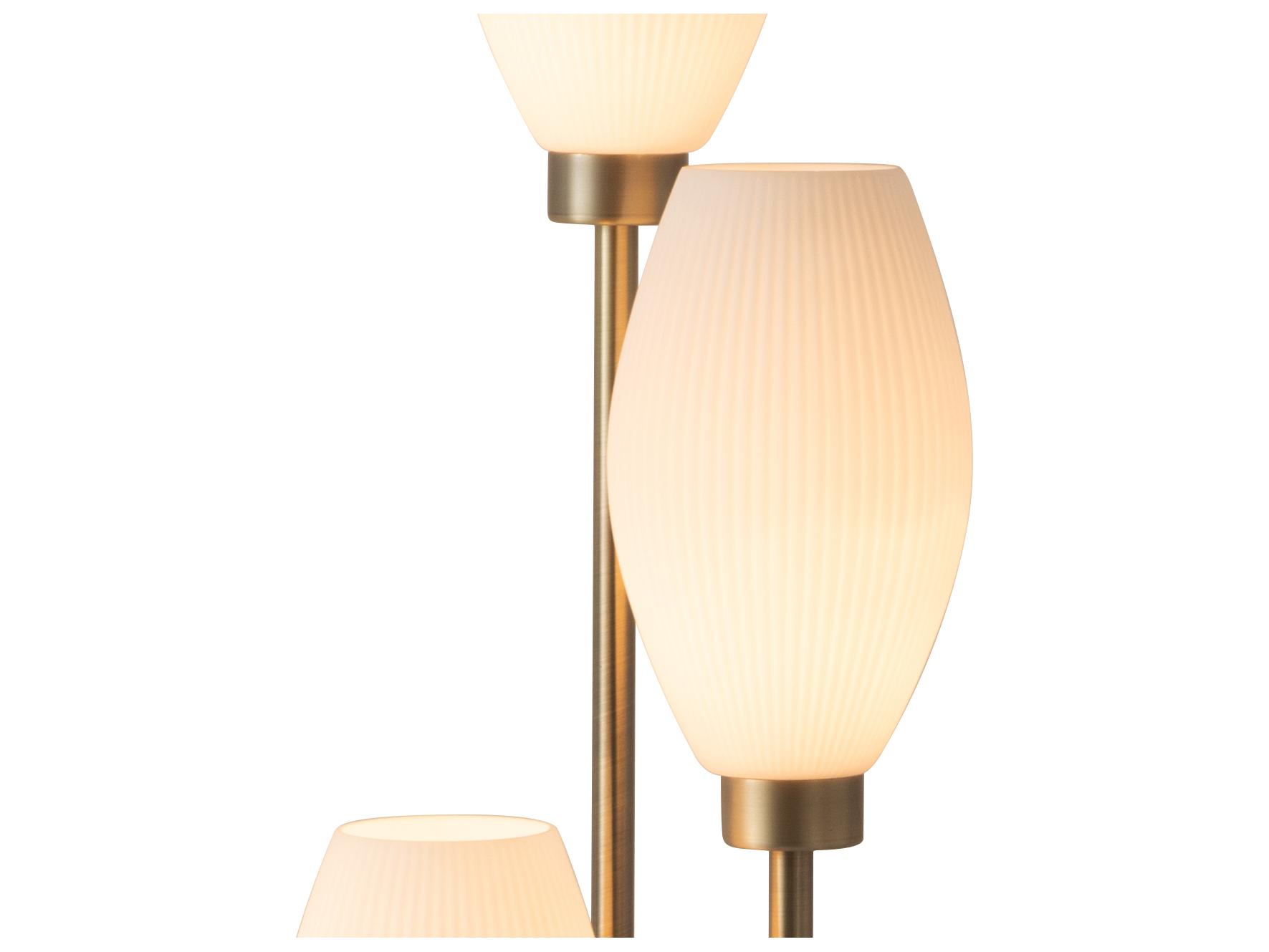 Nova Willows White Weathered Brass Floor Lamp