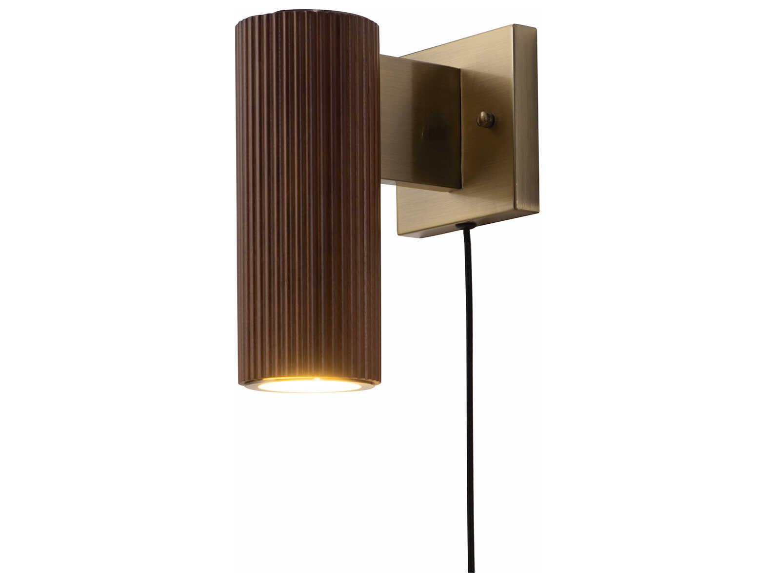 Nova Tambo 1-Light Dark Walnut Weathered Brass Brown Wall Sconce