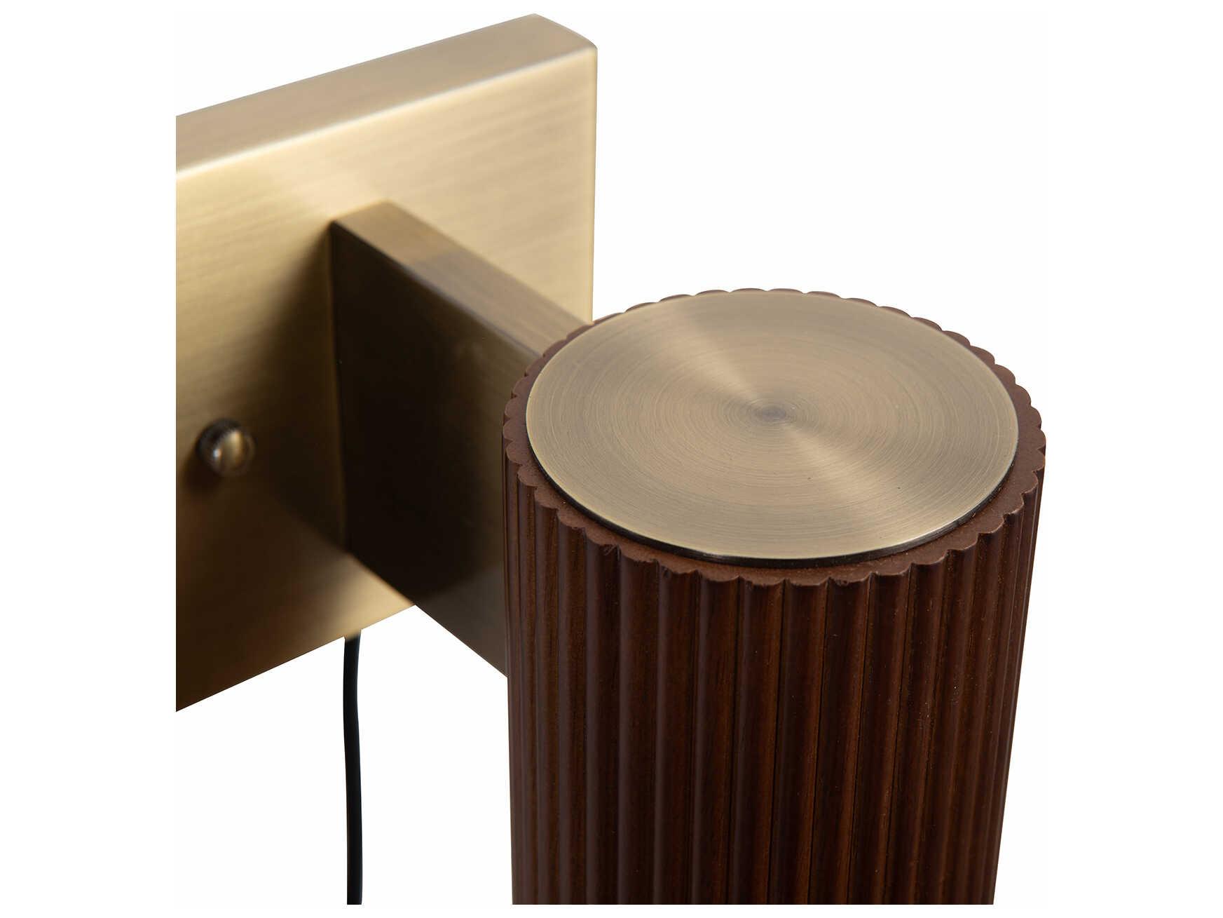 Nova Tambo 1-Light Dark Walnut Weathered Brass Brown Wall Sconce