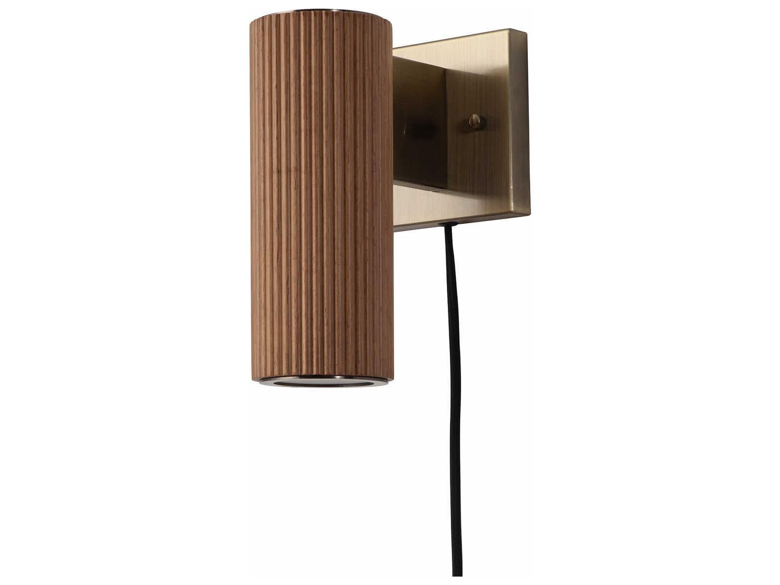 Nova Tambo 1-Light Natural Ash Weathered Brass Brown Wall Sconce