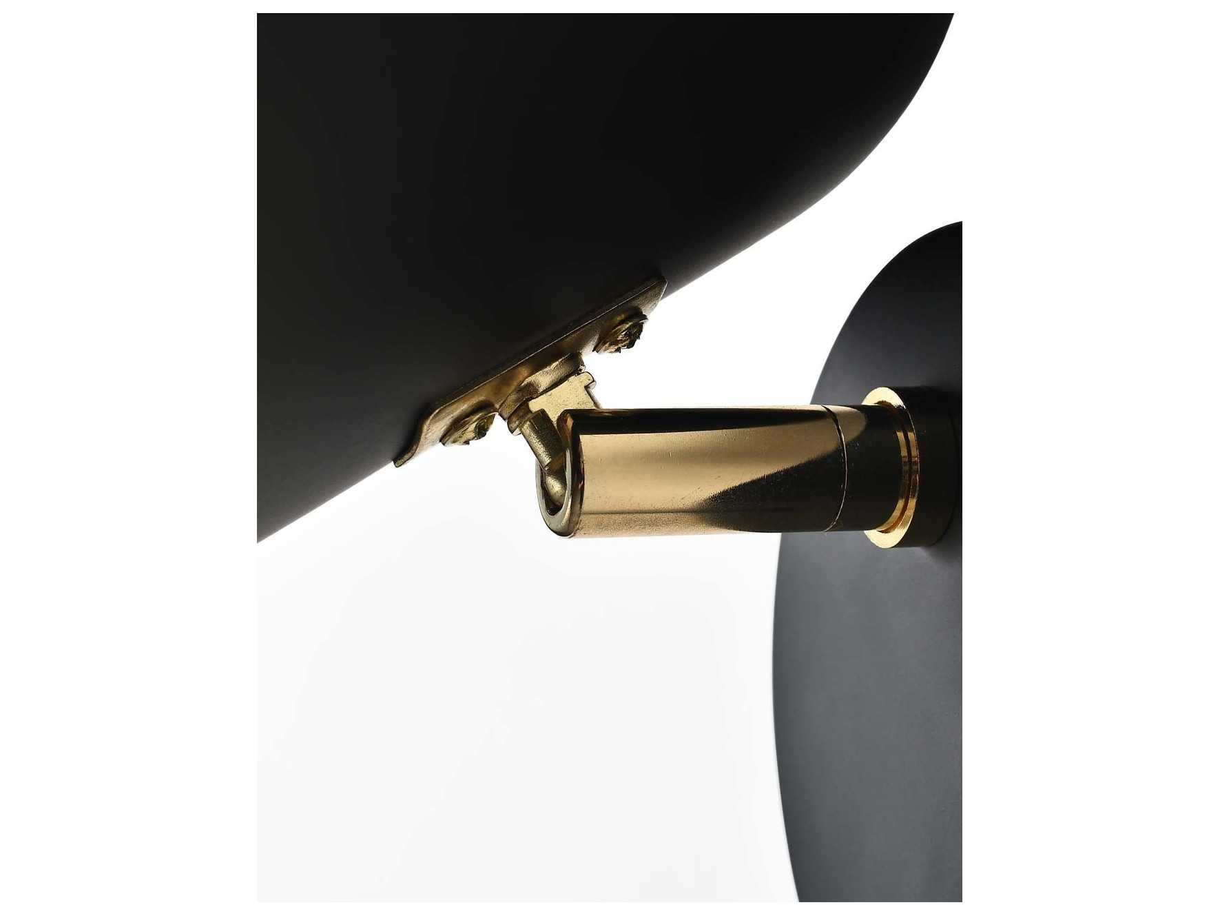 Nova Culver 1-Light Brushed Brass Black Wall Sconce