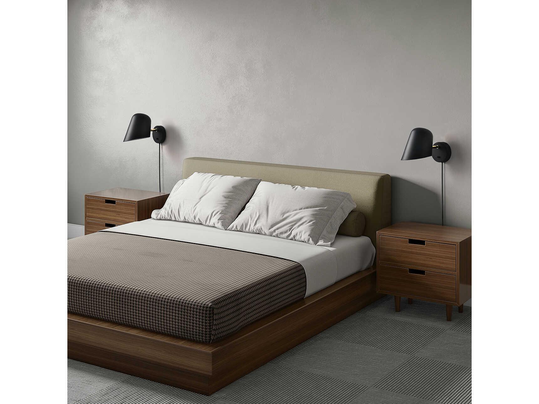 Nova Culver 1-Light Brushed Brass Black Wall Sconce