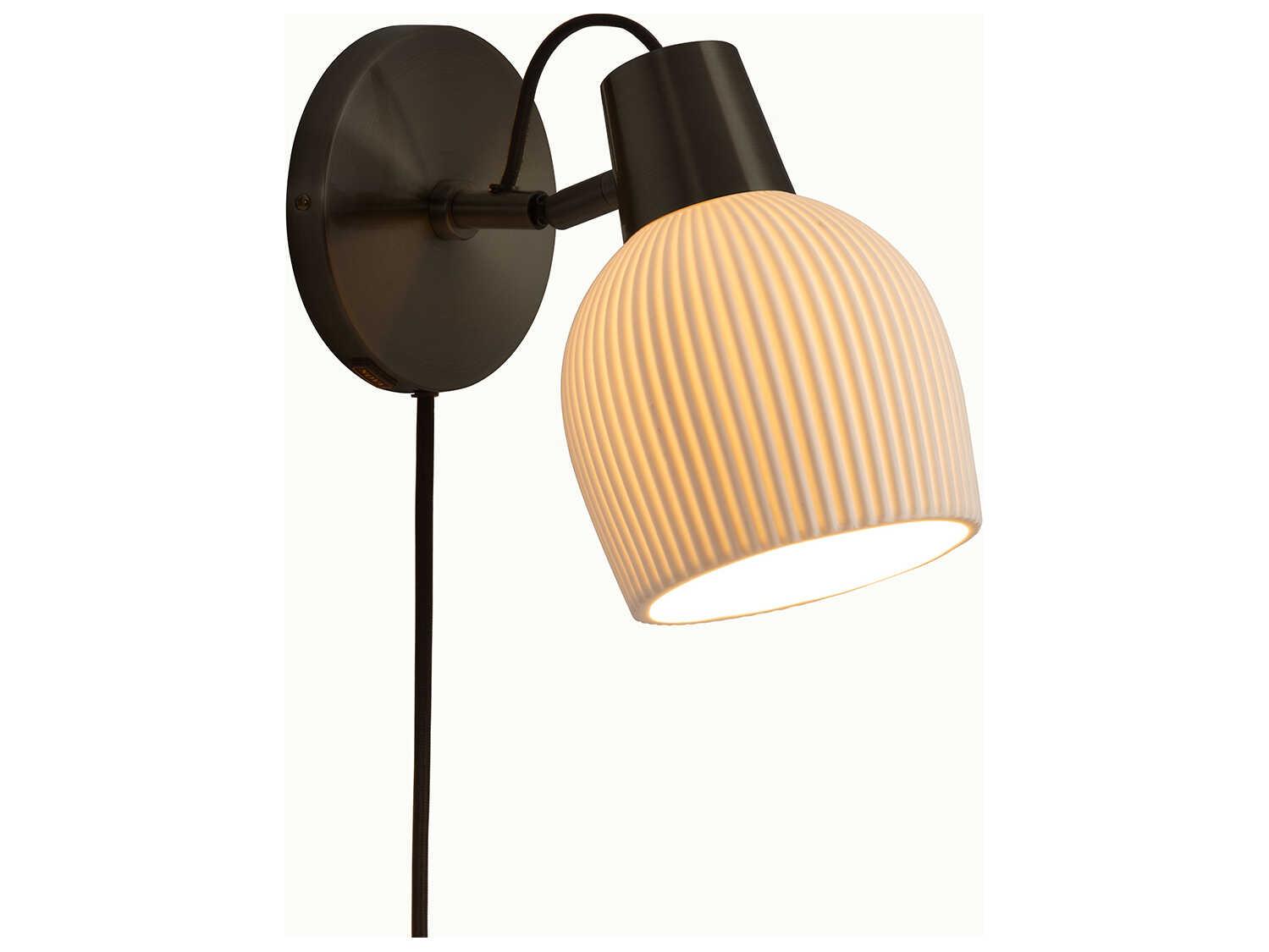 Nova Bone Porcelain Petaluma 1-Light Matte Black Wall Sconce