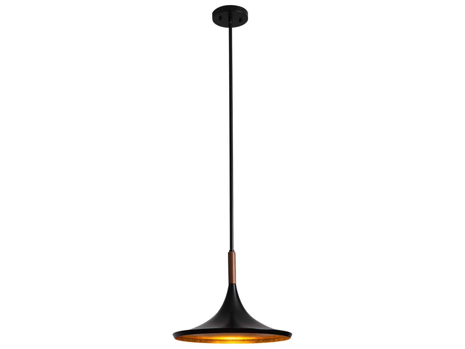 Nova Lodi 1-Light Matte Black Walnut Pendant