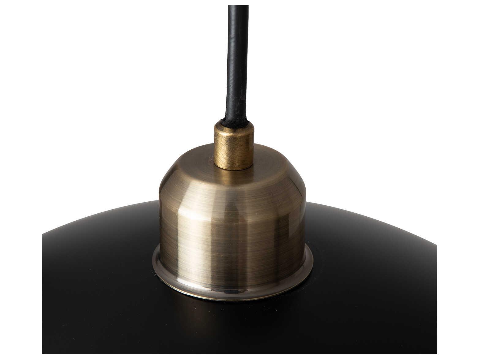 Nova Luna Bella 1-Light Matte Black Hammered Gold Leaf Dome Pendant