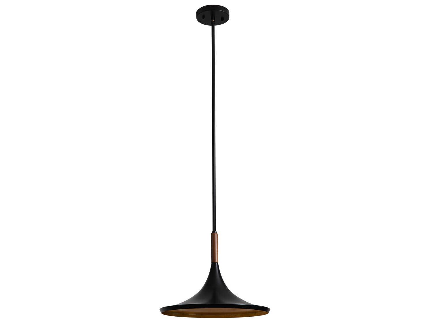 Nova Lodi 1-Light Matte Black Walnut Pendant
