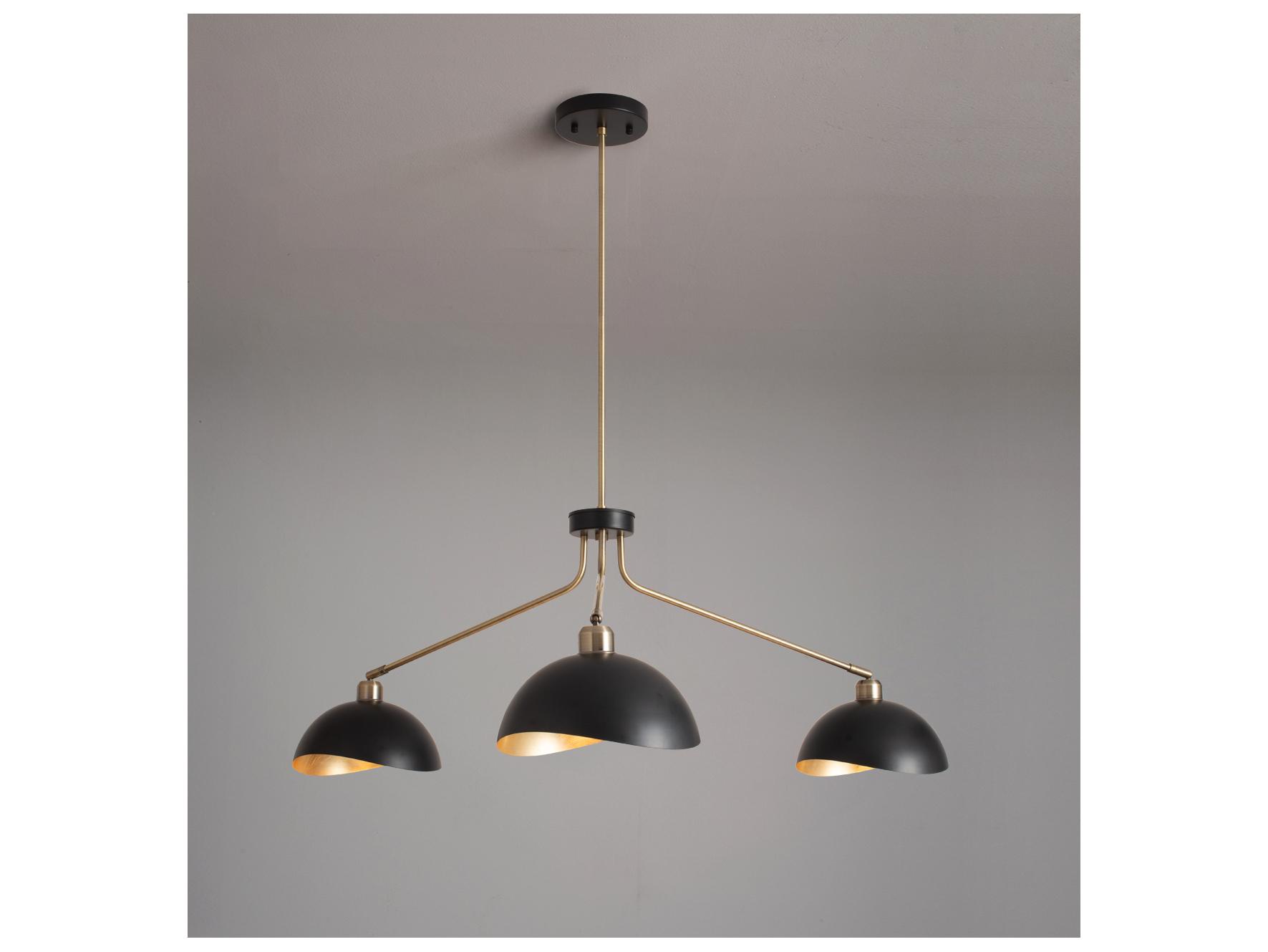 Nova Luna Bella 3-Light Weathered Brass Dome Chandelier