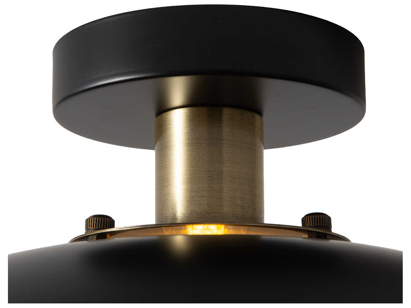 Nova Rancho Mirage 1-Light Matte Black Weathered Brass Dome Semi Flush Mount