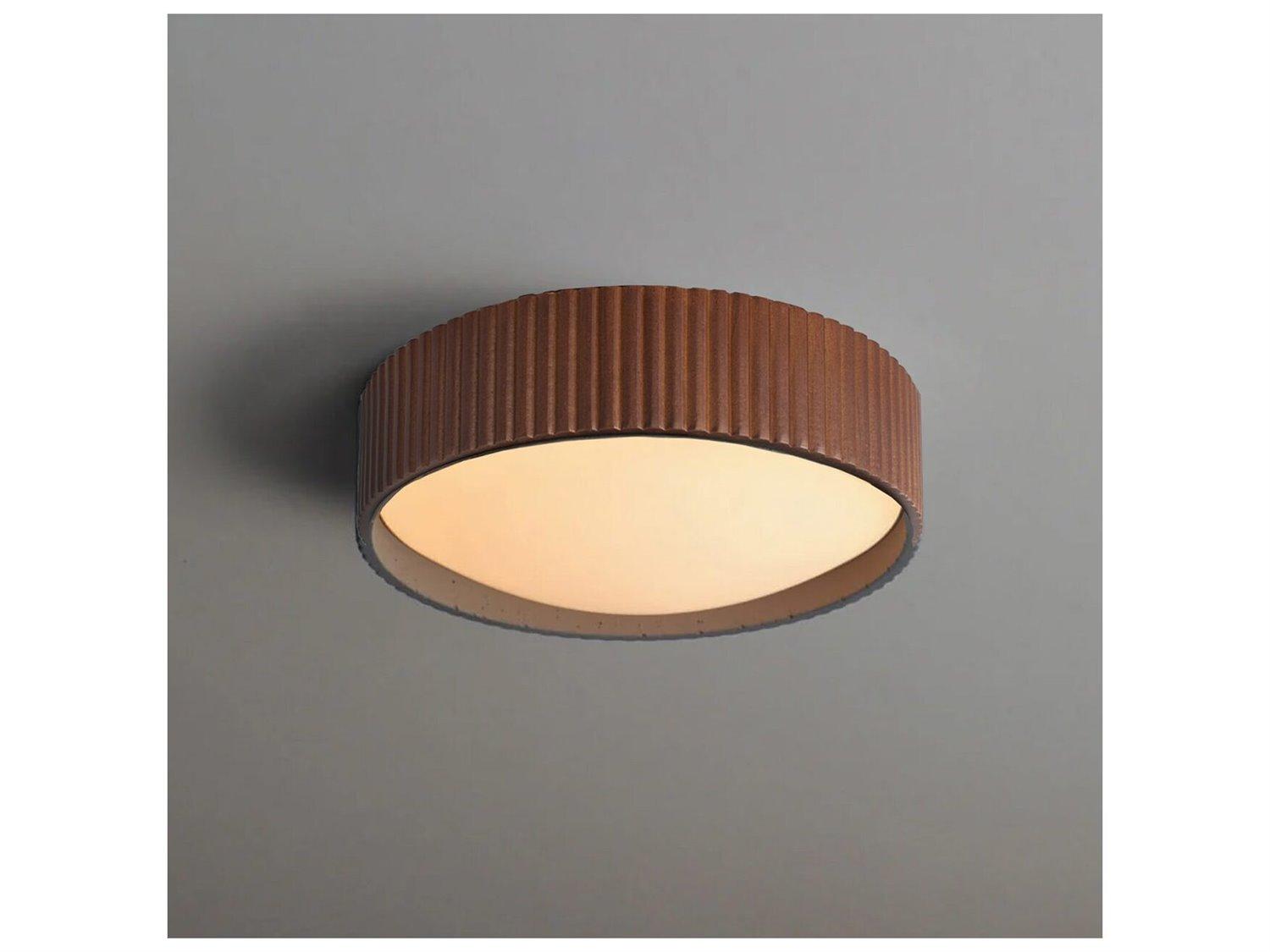 Nova Tambo 1-Light Weathered Brass Drum Flush Mount