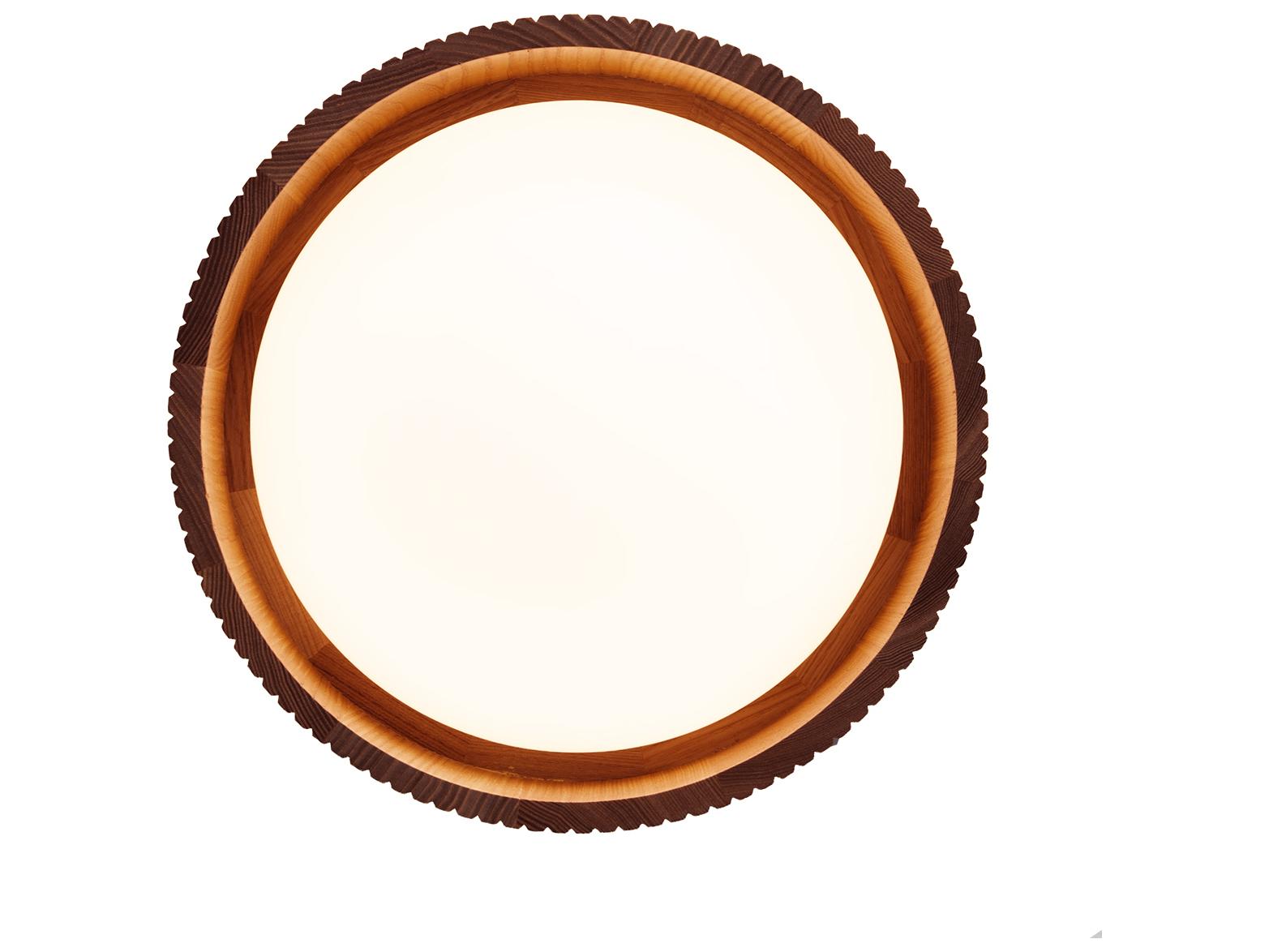 Nova Tambo 1-Light Weathered Brass & Walnut Drum Flush Mount