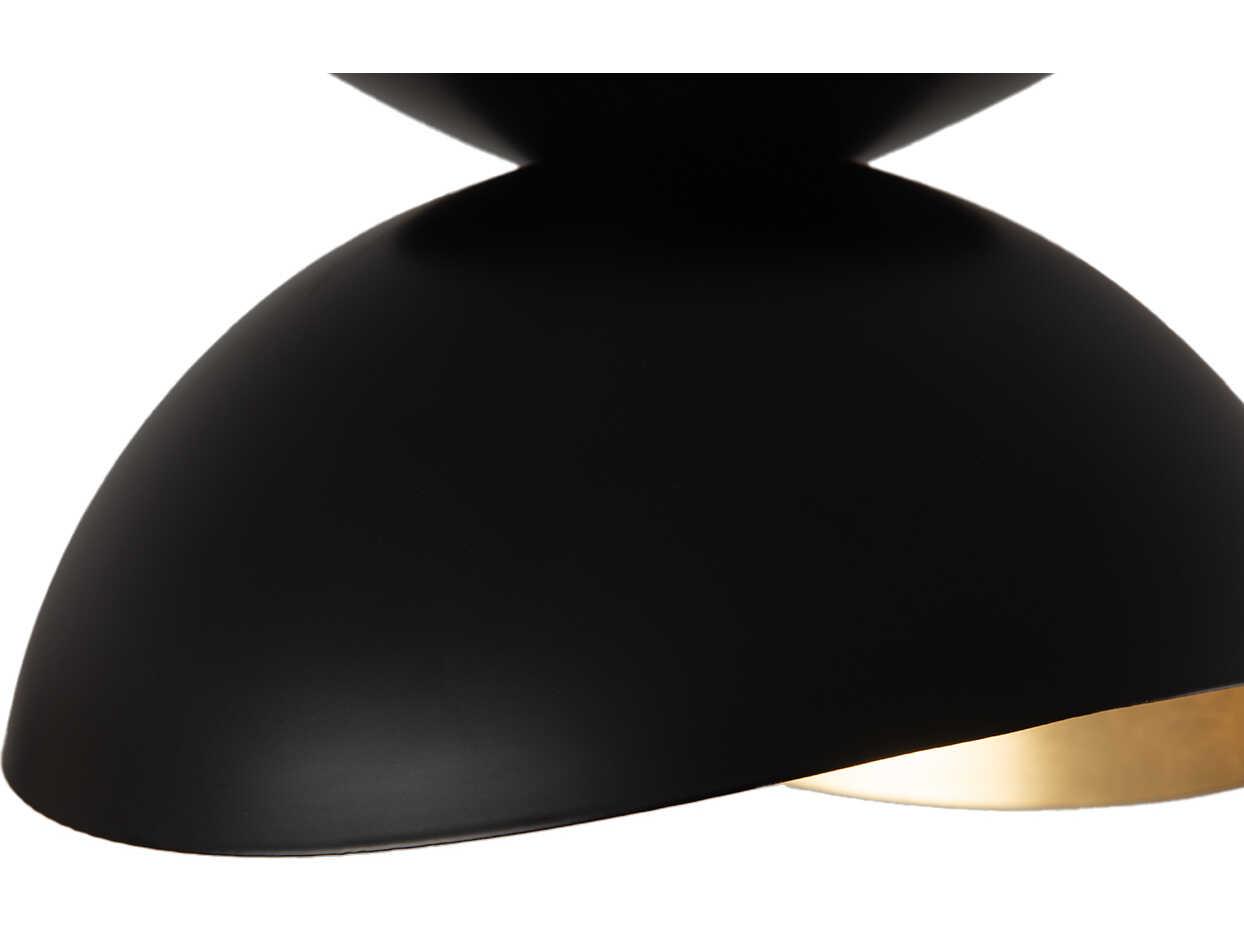 Nova Luna Bella 1-Light Matte Black Weathered Brass Flush Mount