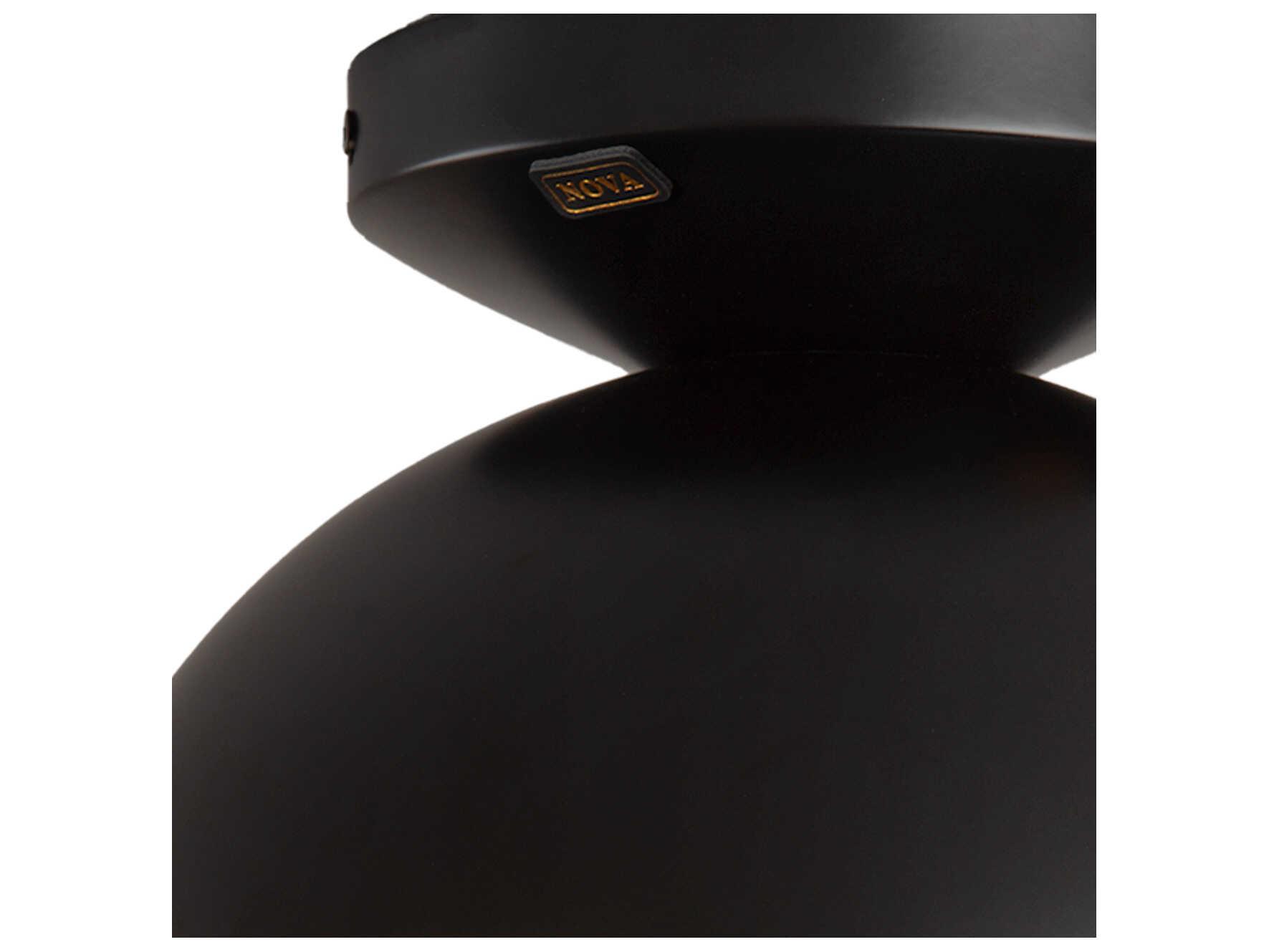 Nova Luna Bella 1-Light Matte Black Weathered Brass Flush Mount