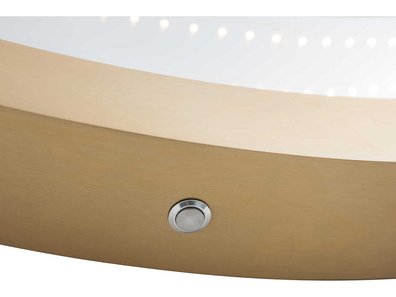 Nova Starfall Brushed Brass Vanishing Infinity LED Round Wall Mirror