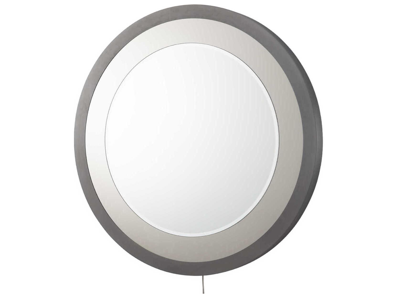 Nova Starfall Gunmetal Vanishing Infinity LED Round Wall Mirror