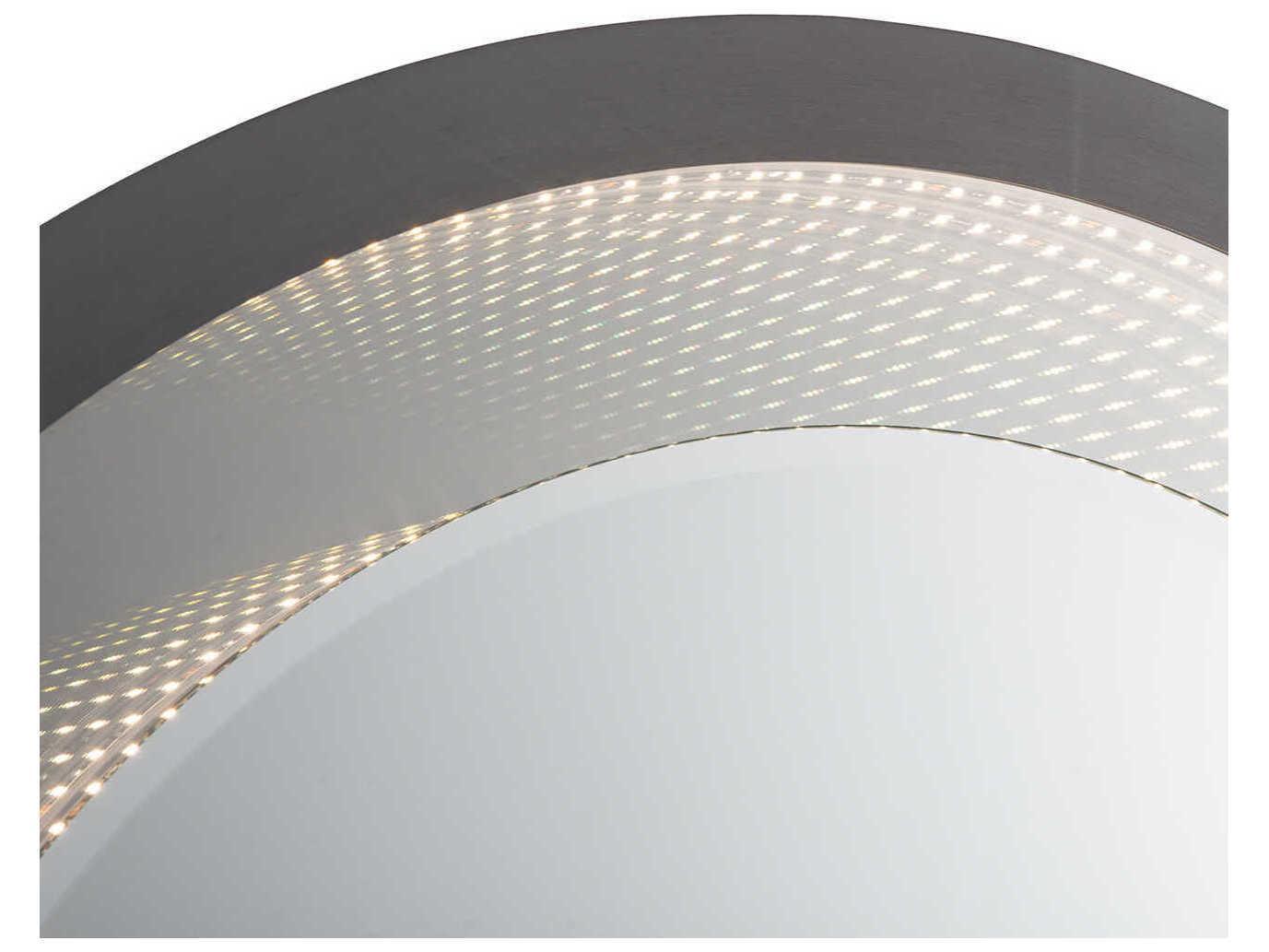 Nova Starfall Gunmetal Vanishing Infinity LED Round Wall Mirror