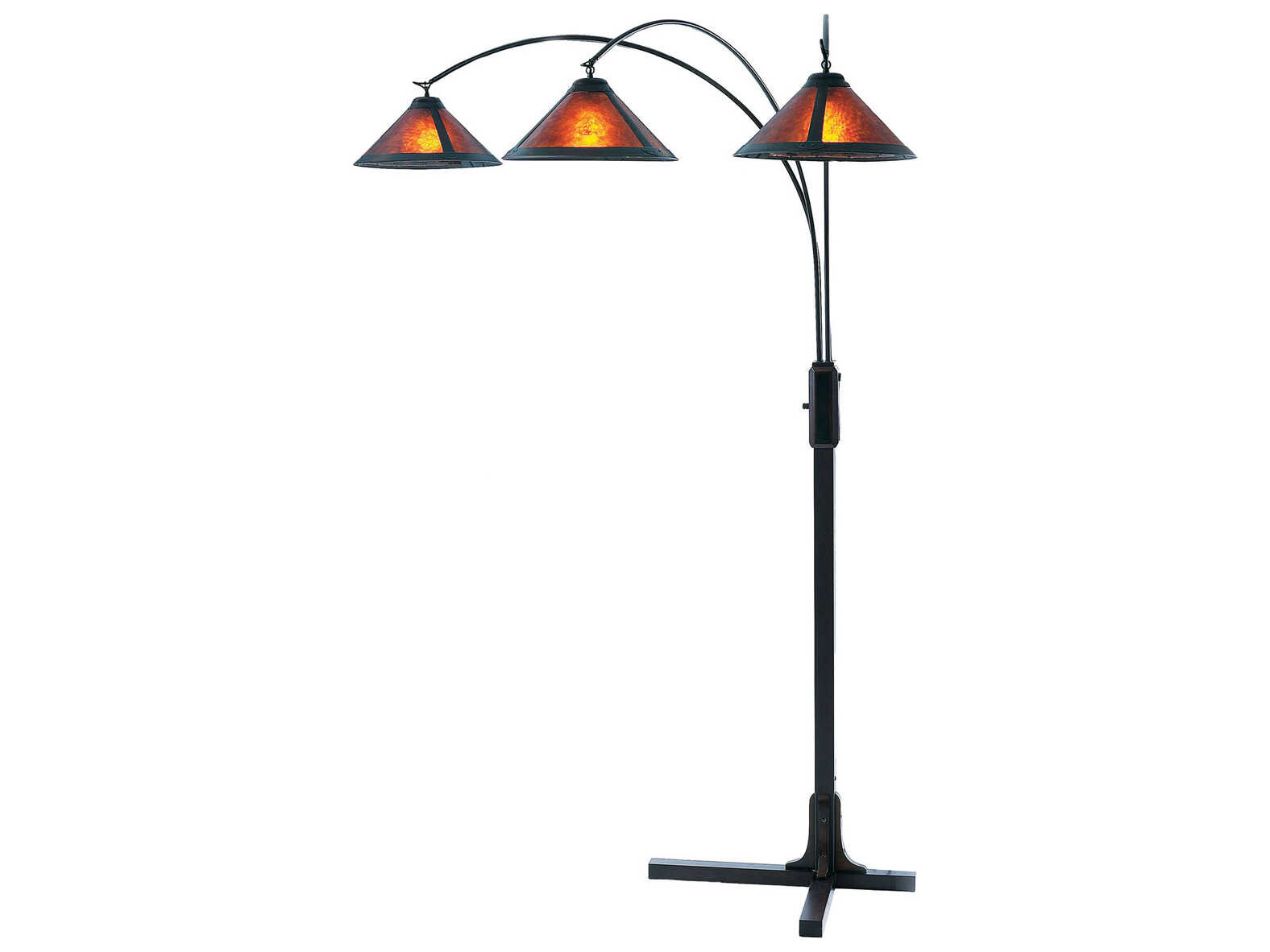 Nova Mica Espresso Bronze Amber Floor Lamp