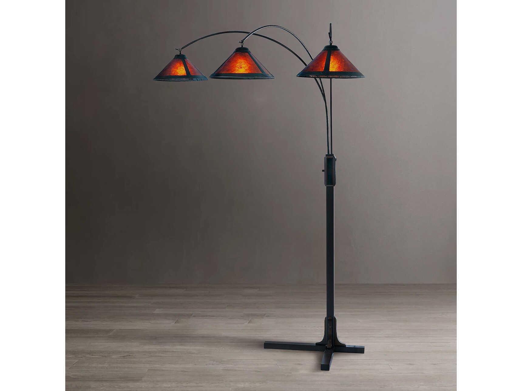 Nova Mica Espresso Bronze Amber Floor Lamp