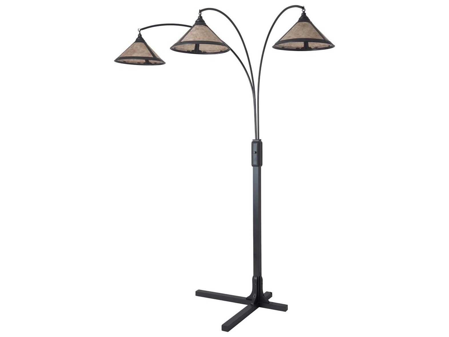 Nova Mica Charcoal Gray Gunmetal Amber Floor Lamp
