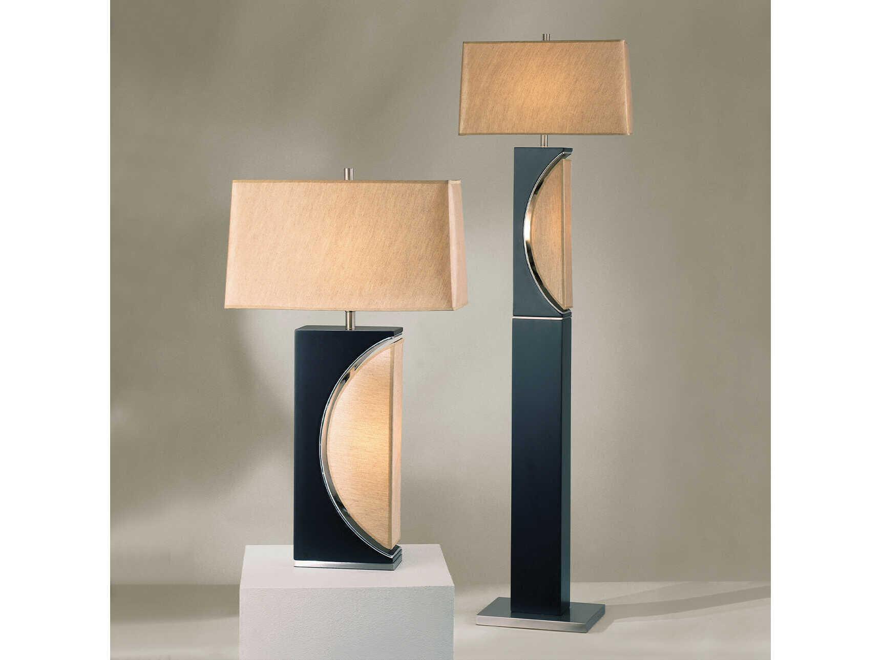 Nova Half Moon Dark Brown Brushed Nickel Buffet Lamp
