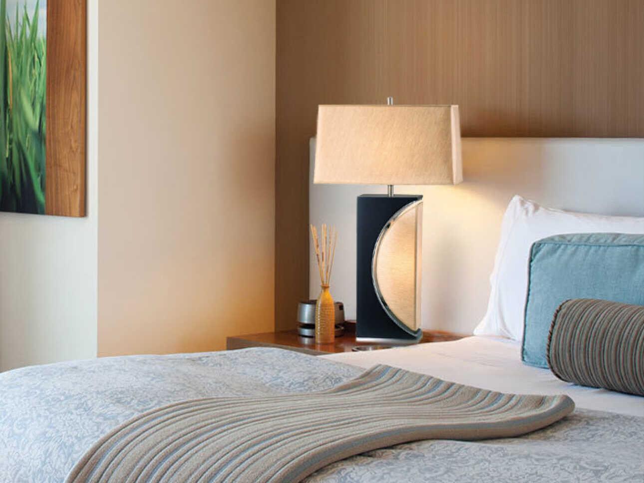 Nova Half Moon Dark Brown Brushed Nickel Buffet Lamp