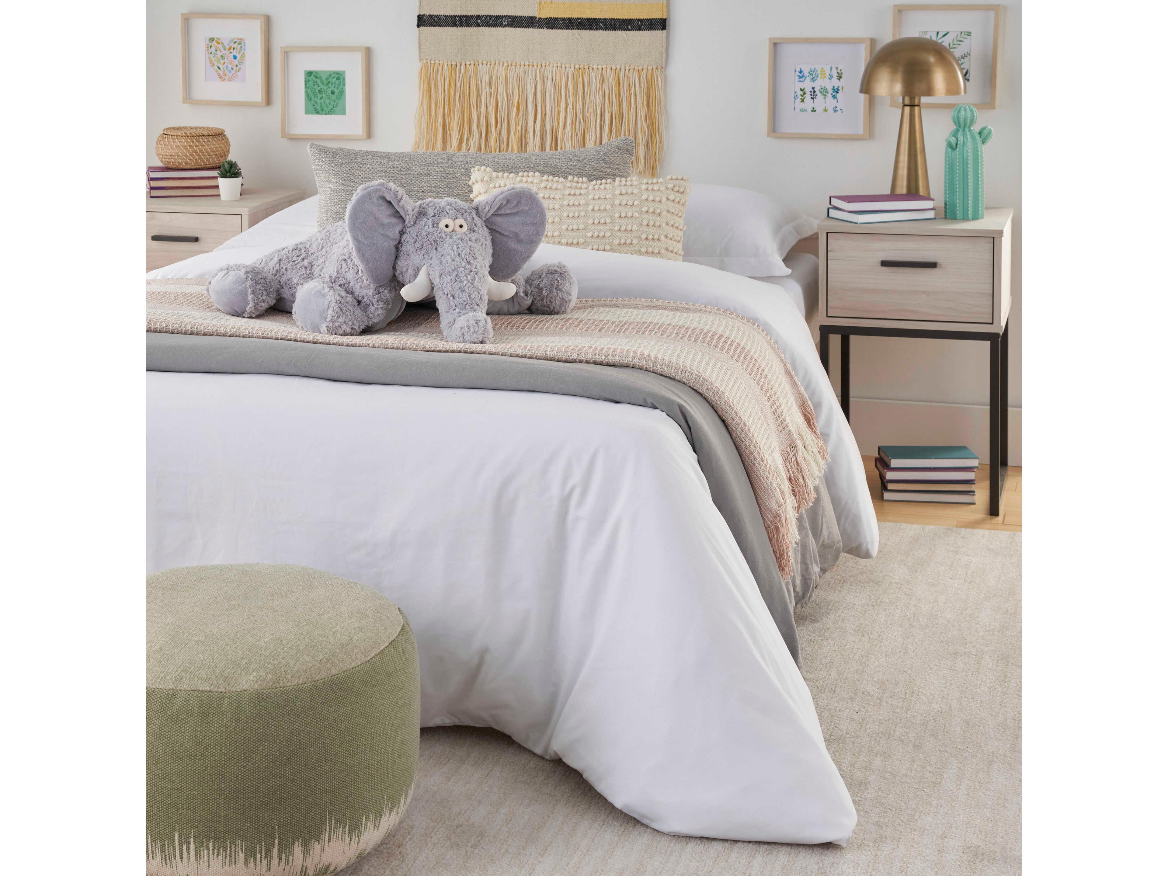 Nourison Mina Victory Plush Lines Foldable Elephant Pillow
