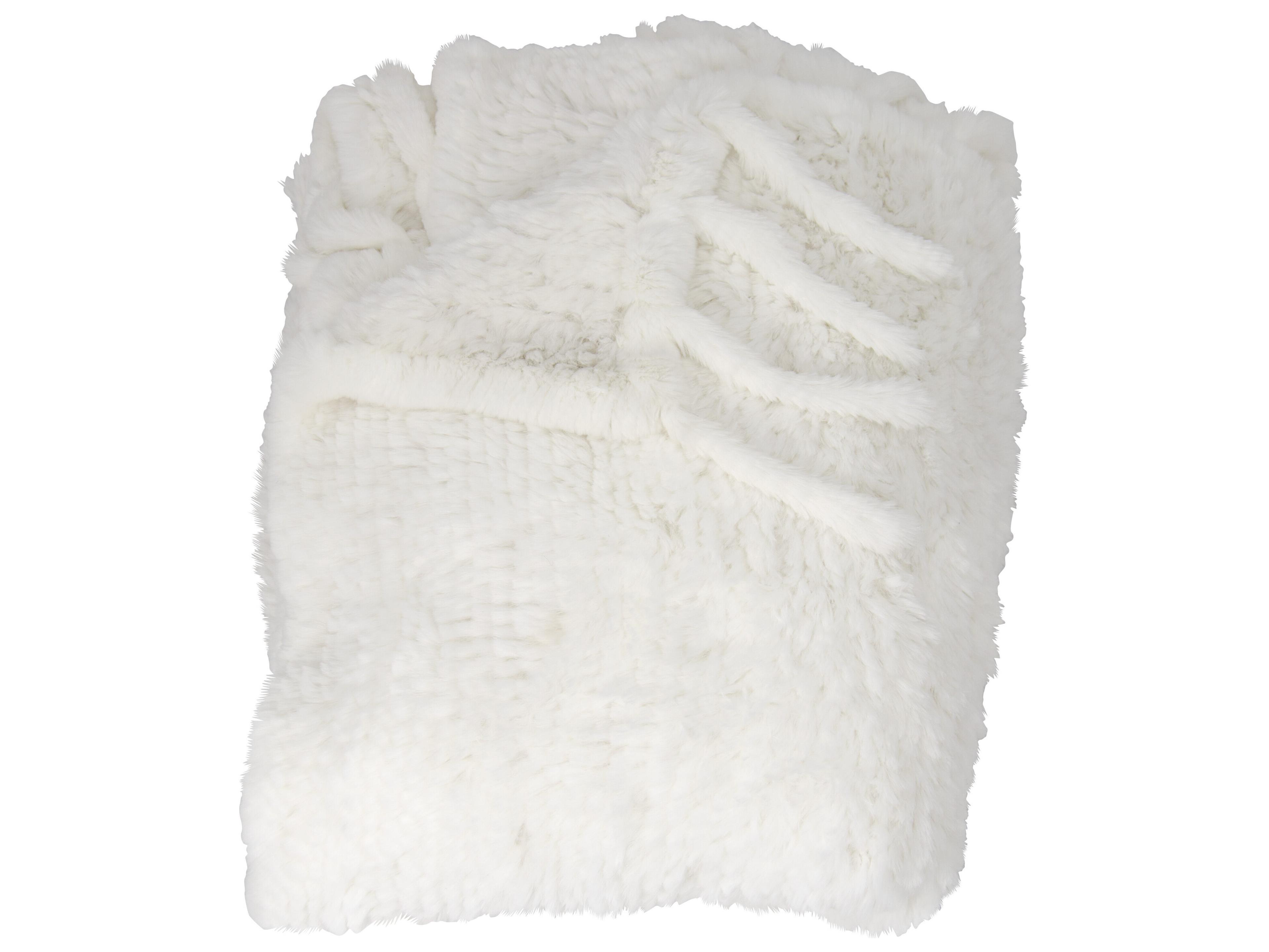 Nourison Mina Victory Couture Fur Woven Rex Rabbit Throw